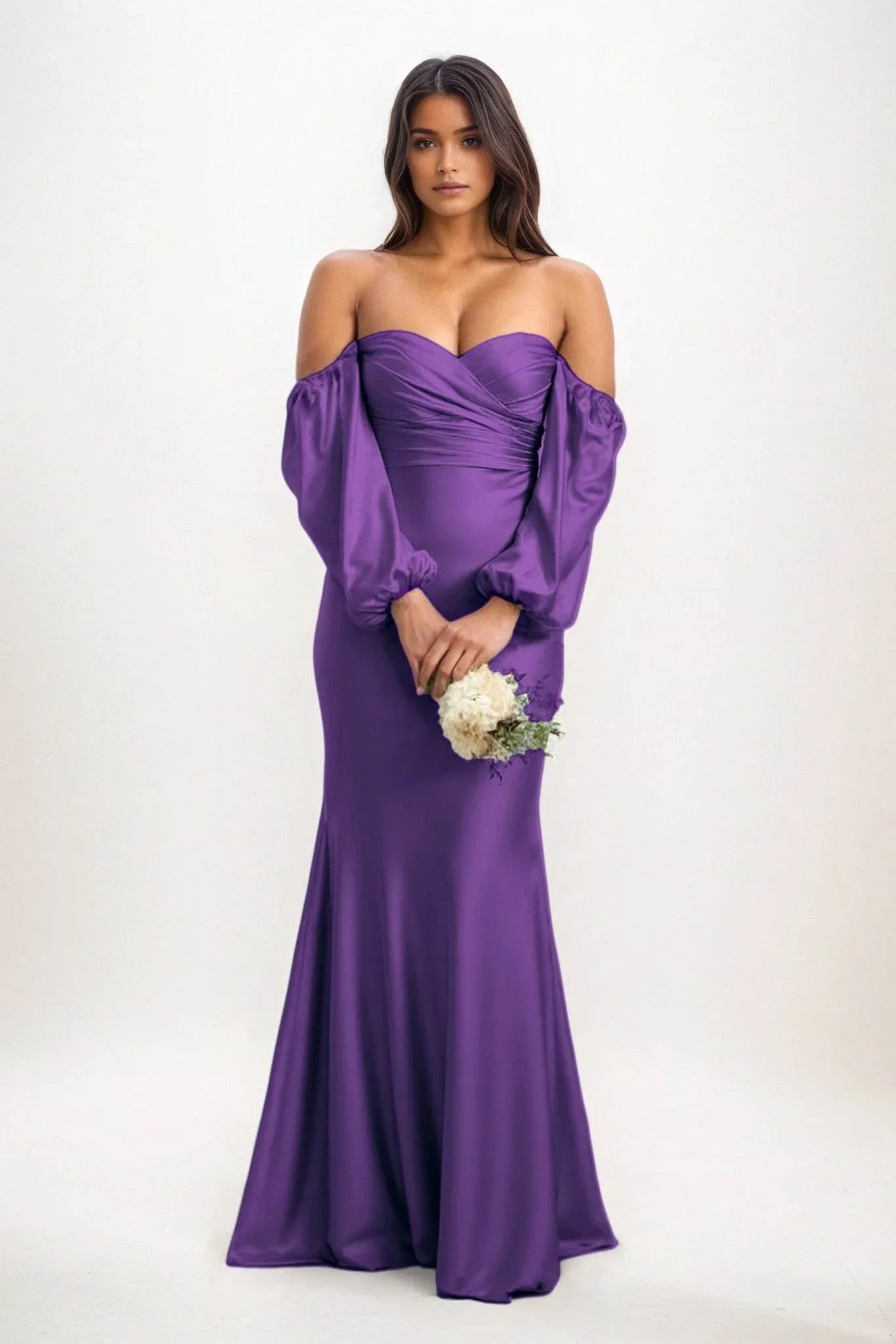 Trumpet-Mermaid Maxi Luxe Satin Dress CB0817CS - COCOMELODY