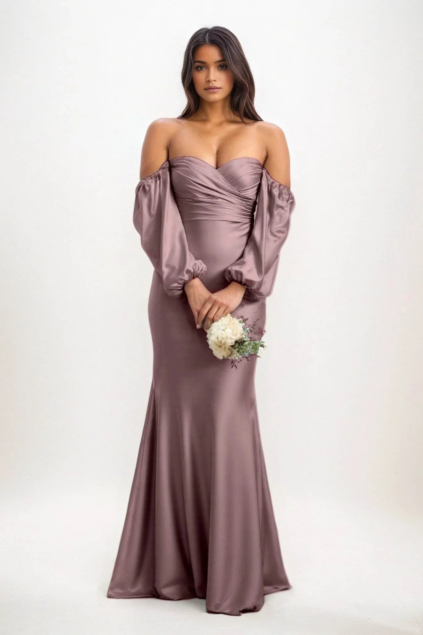 Trumpet-Mermaid Maxi Luxe Satin Dress CB0817CS - COCOMELODY