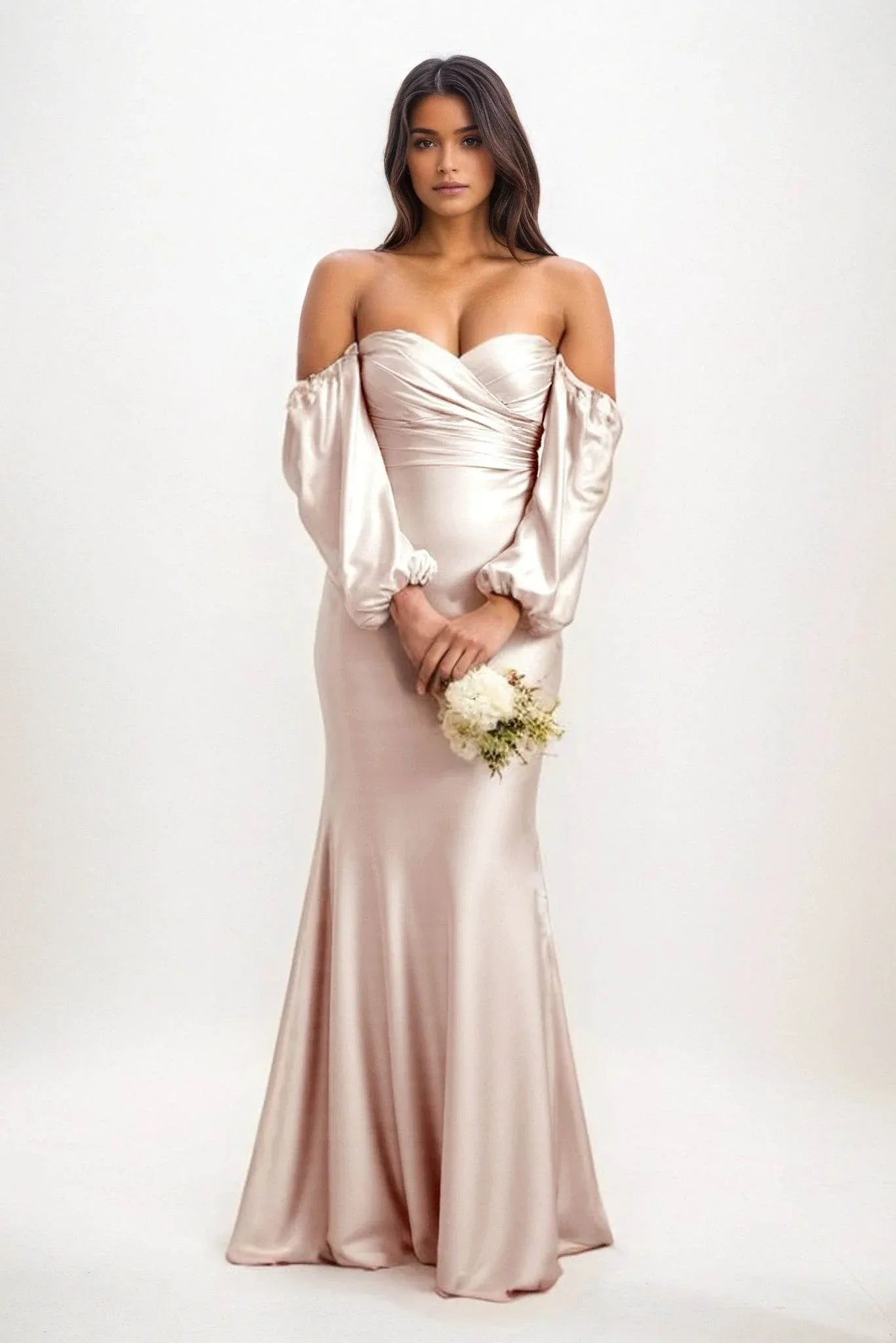 Trumpet-Mermaid Maxi Luxe Satin Dress CB0817CS - COCOMELODY