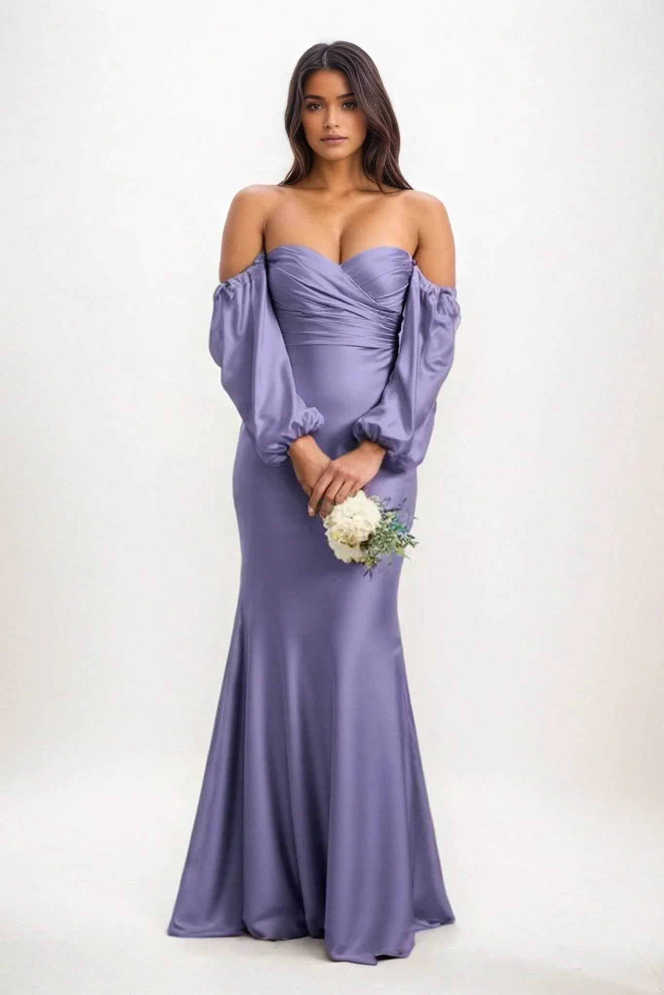 Trumpet-Mermaid Maxi Luxe Satin Dress CB0817CS - COCOMELODY