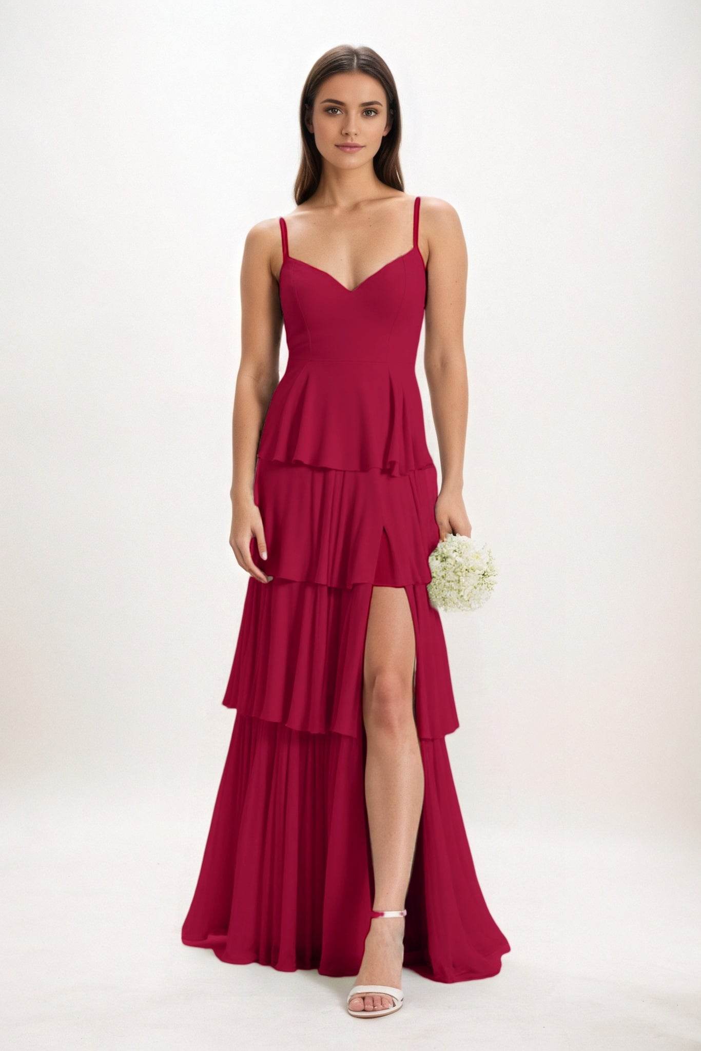 Ball Gown Maxi Chiffon Bridesmaid Dress CB0818 - COCOMELODY