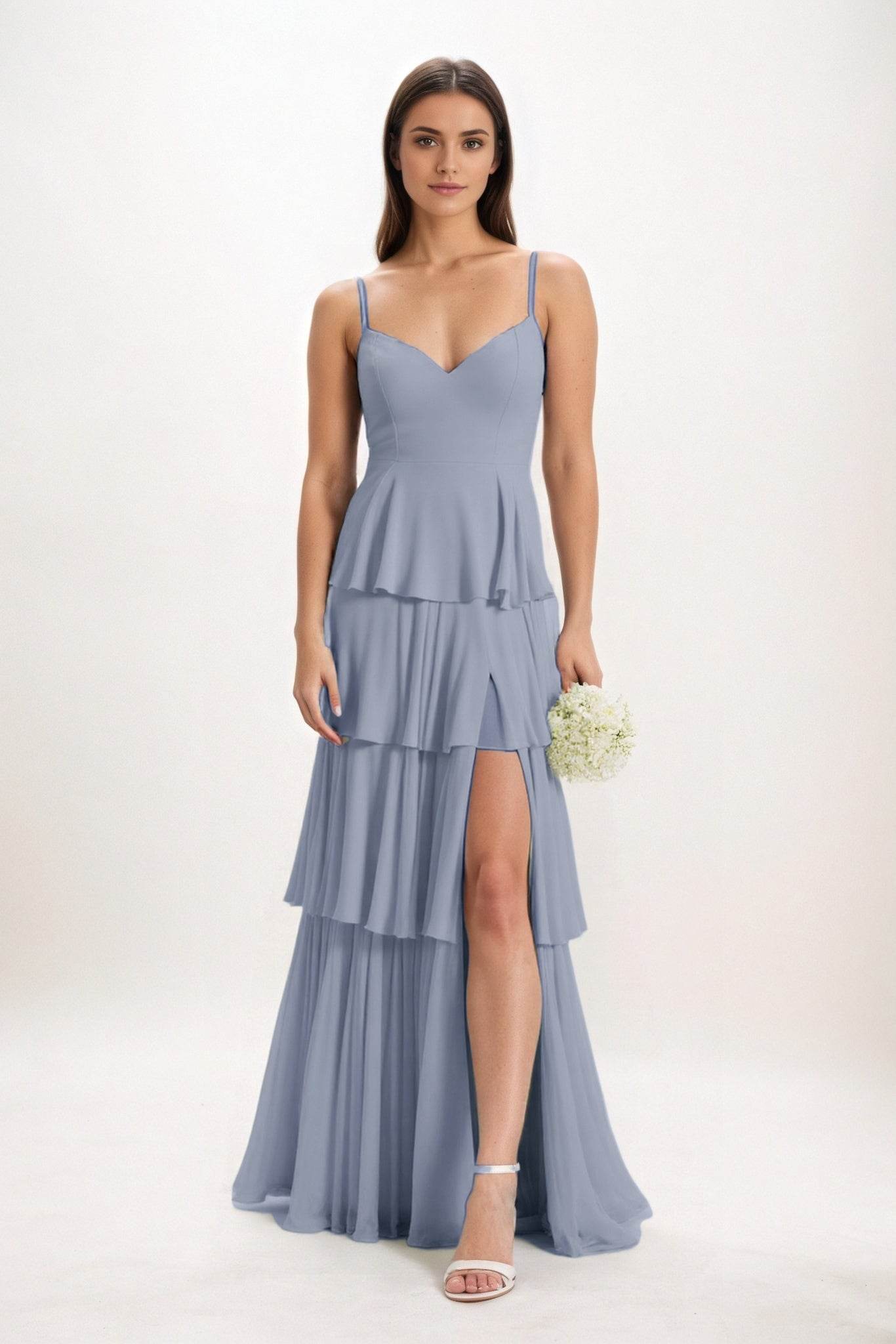 Ball Gown Maxi Chiffon Bridesmaid Dress CB0818 - COCOMELODY