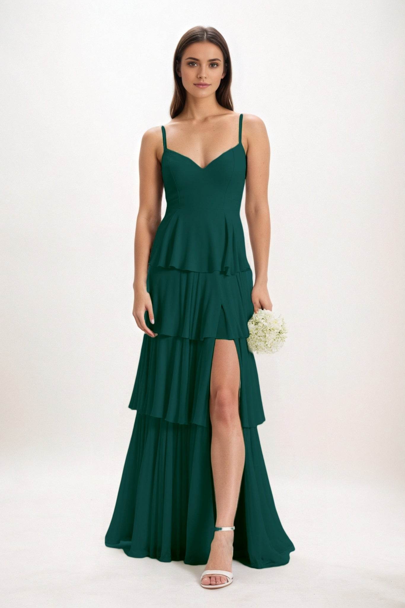 Ball Gown Maxi Chiffon Bridesmaid Dress CB0818 - COCOMELODY