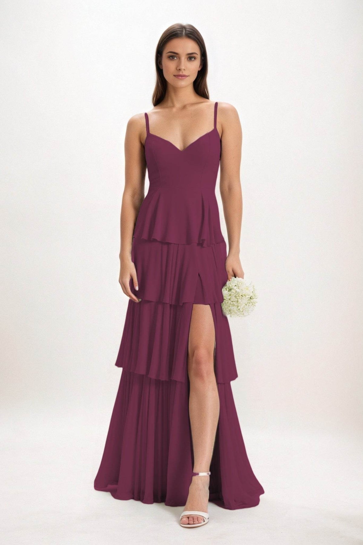 Ball Gown Maxi Chiffon Bridesmaid Dress CB0818 - COCOMELODY