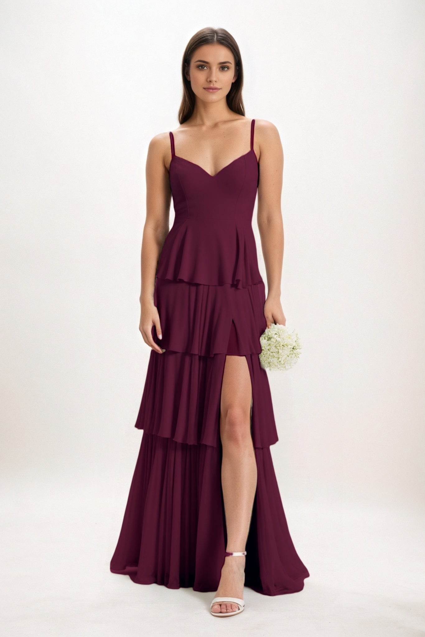 Ball Gown Maxi Chiffon Bridesmaid Dress CB0818 - COCOMELODY