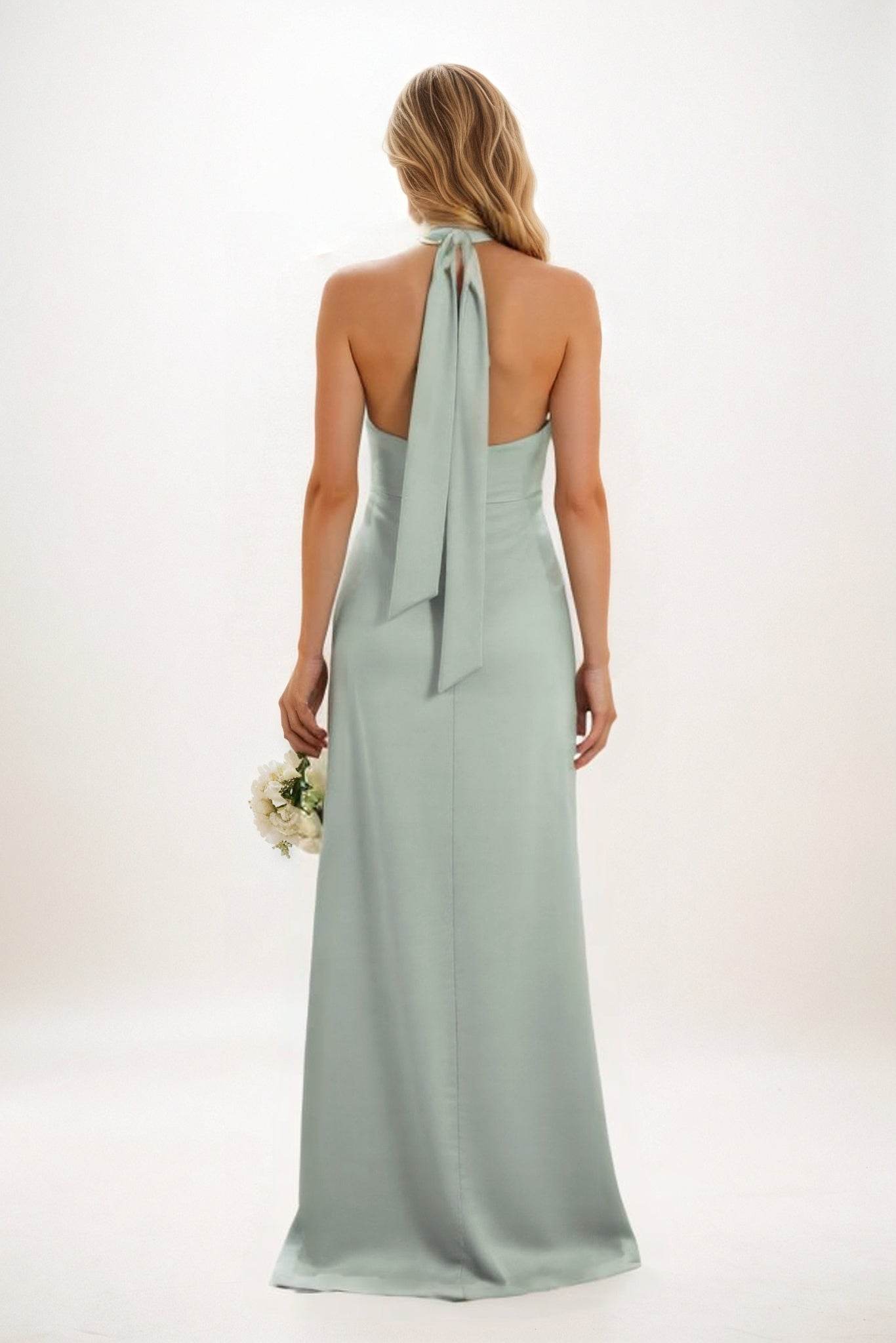 Sheath-Column Maxi Elastic Cloth Bridesmaid Dress CB0819 - COCOMELODY