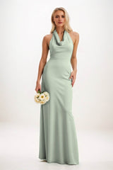 Sheath-Column Maxi Elastic Cloth Bridesmaid Dress CB0819 - COCOMELODY