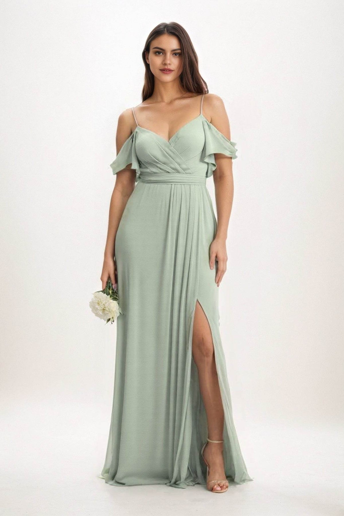 A-Line Maxi Chiffon Bridesmaid Dress CB0820 - COCOMELODY