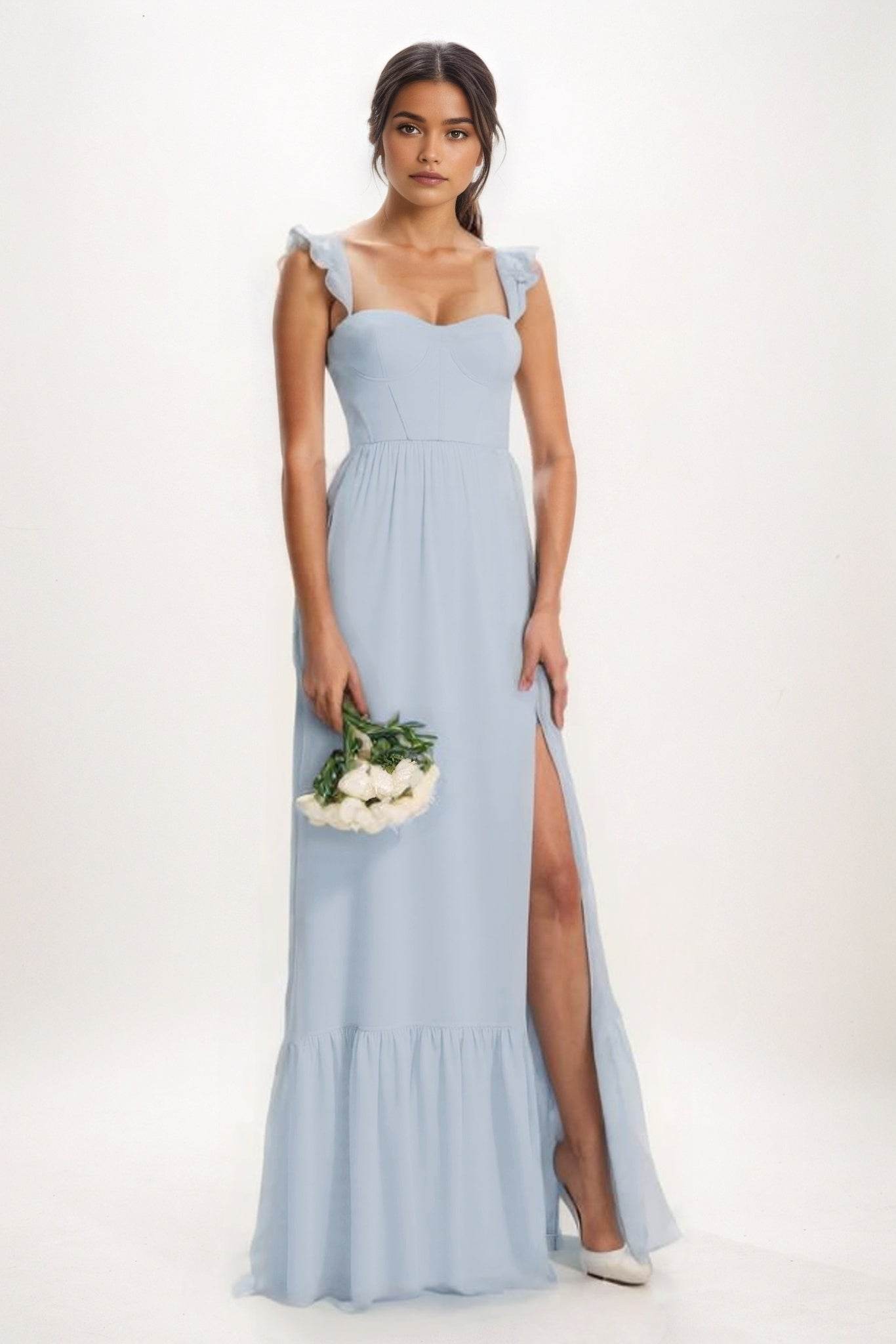 A-Line Maxi Chiffon Bridesmaid Dress CB0823 - COCOMELODY