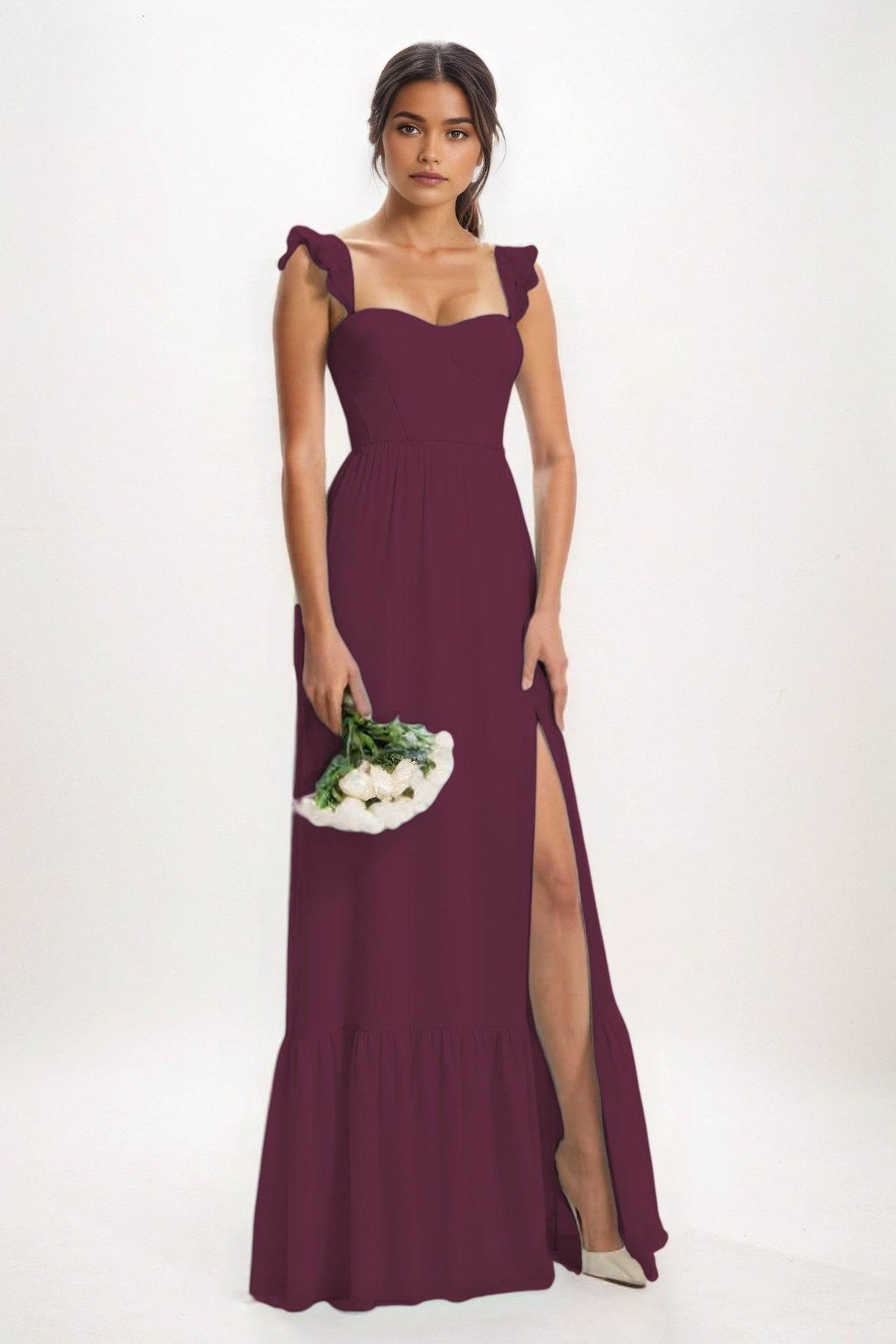 A-Line Maxi Chiffon Bridesmaid Dress CB0823 - COCOMELODY