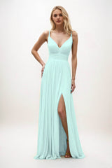 A-Line Maxi Chiffon Bridesmaid Dress CB0825 - COCOMELODY