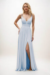 A-Line Maxi Chiffon Bridesmaid Dress CB0825 - COCOMELODY