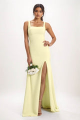 Sheath-Column Maxi Chiffon Bridesmaid Dress CB0826 - COCOMELODY