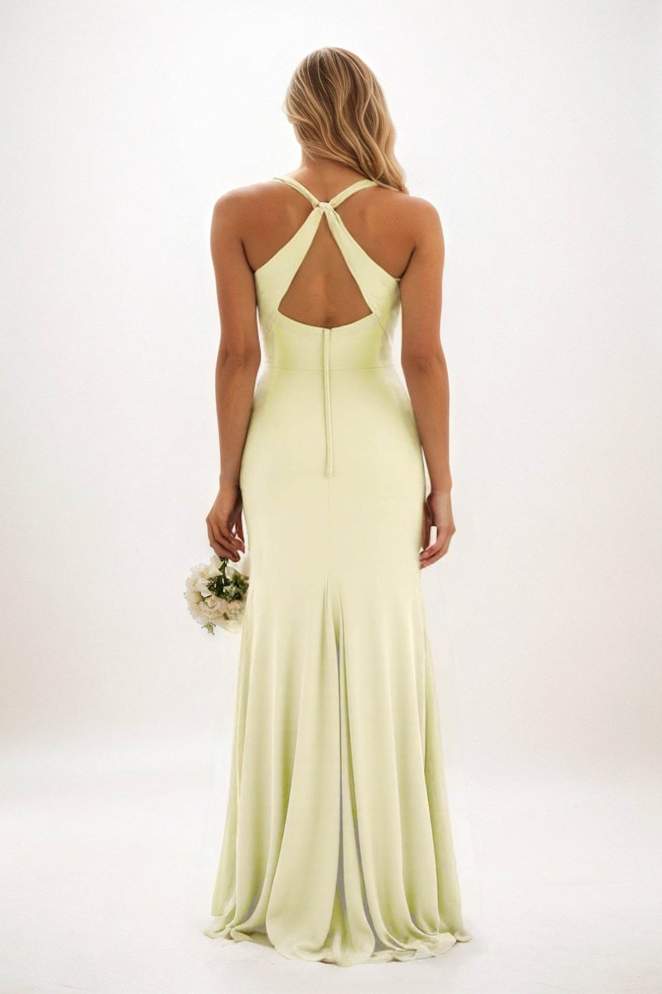 Sheath-Column Maxi Chiffon Bridesmaid Dress CB0827 - COCOMELODY