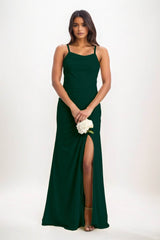 Sheath-Column Maxi Chiffon Bridesmaid Dress CB0827 - COCOMELODY
