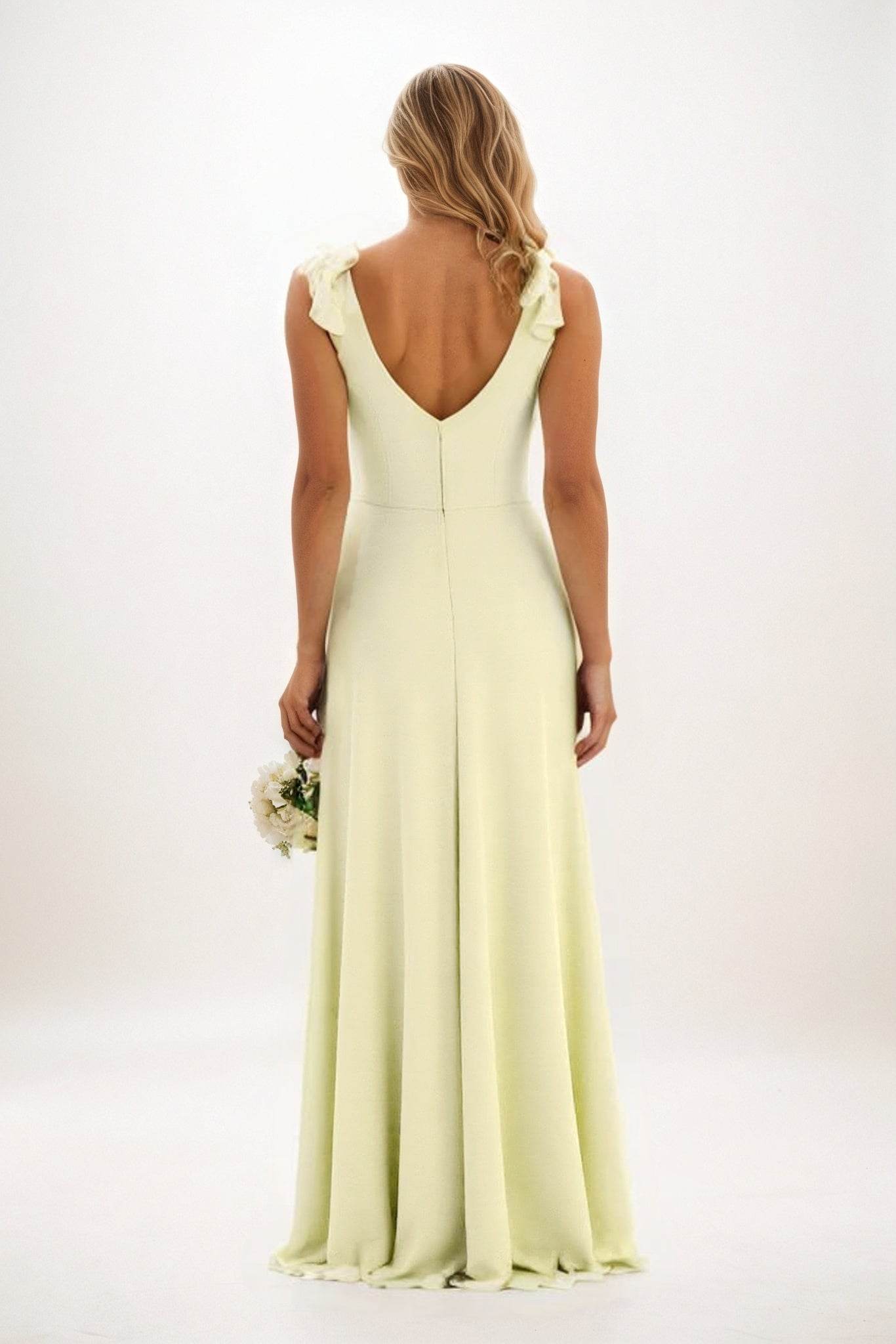 A-Line Maxi Chiffon Bridesmaid Dress CB0828 - COCOMELODY