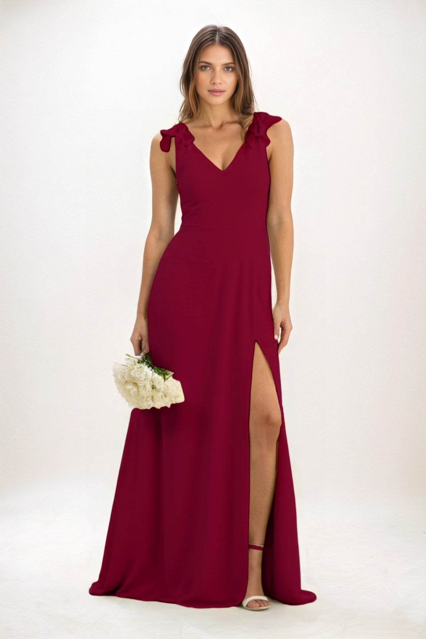A-Line Maxi Chiffon Bridesmaid Dress CB0828 - COCOMELODY