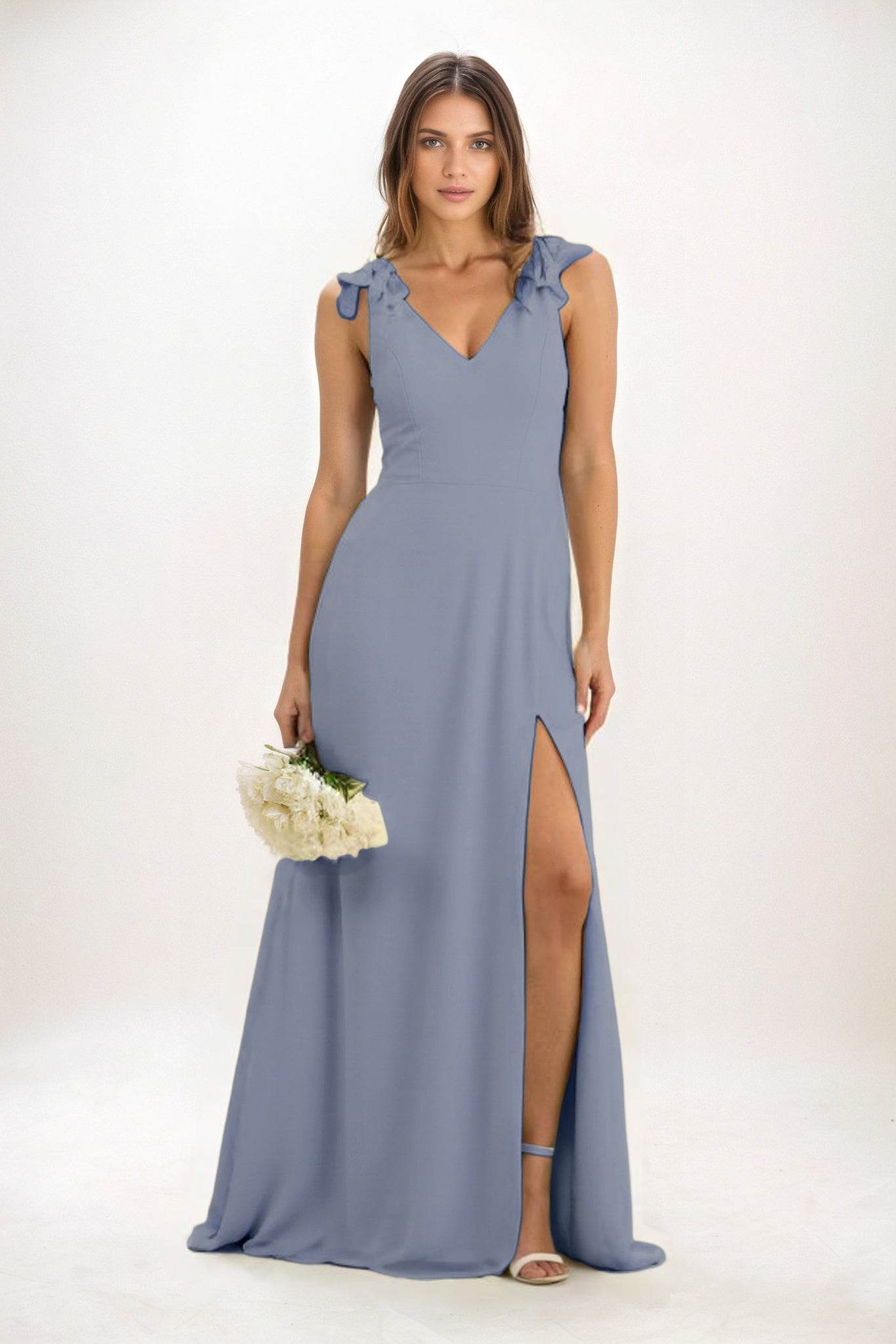 A-Line Maxi Chiffon Bridesmaid Dress CB0828 - COCOMELODY