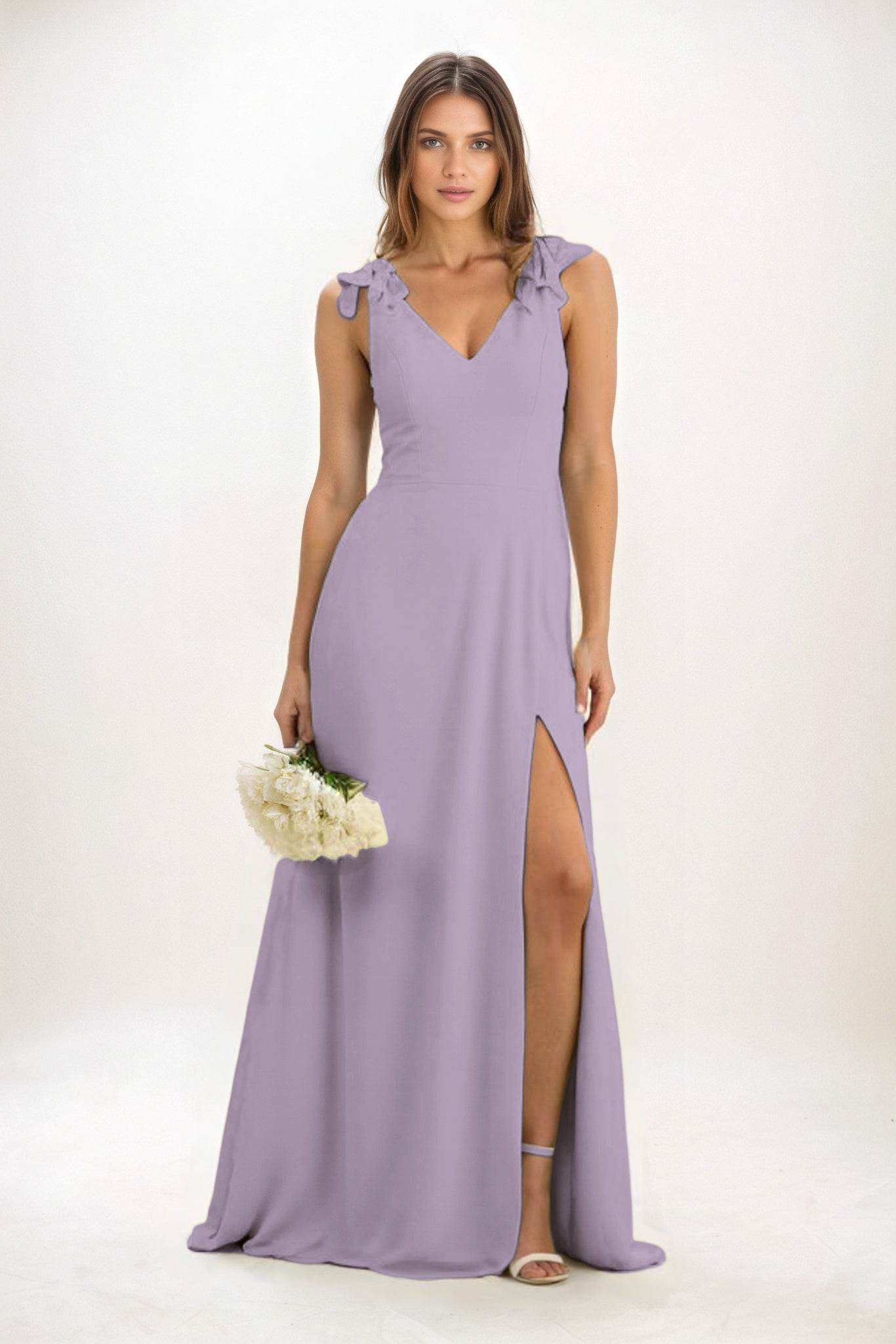 A-Line Maxi Chiffon Bridesmaid Dress CB0828 - COCOMELODY