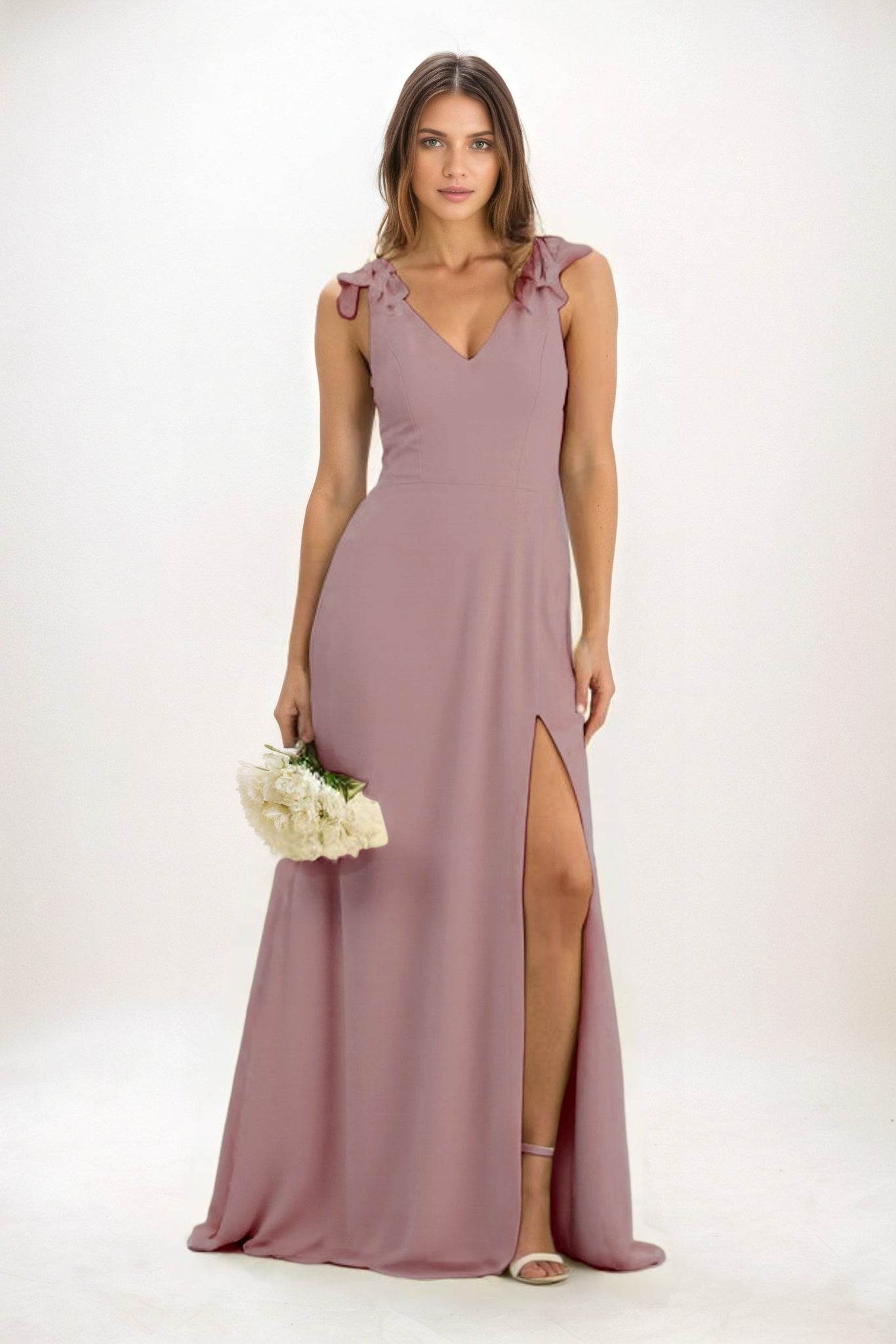 A-Line Maxi Chiffon Bridesmaid Dress CB0828 - COCOMELODY