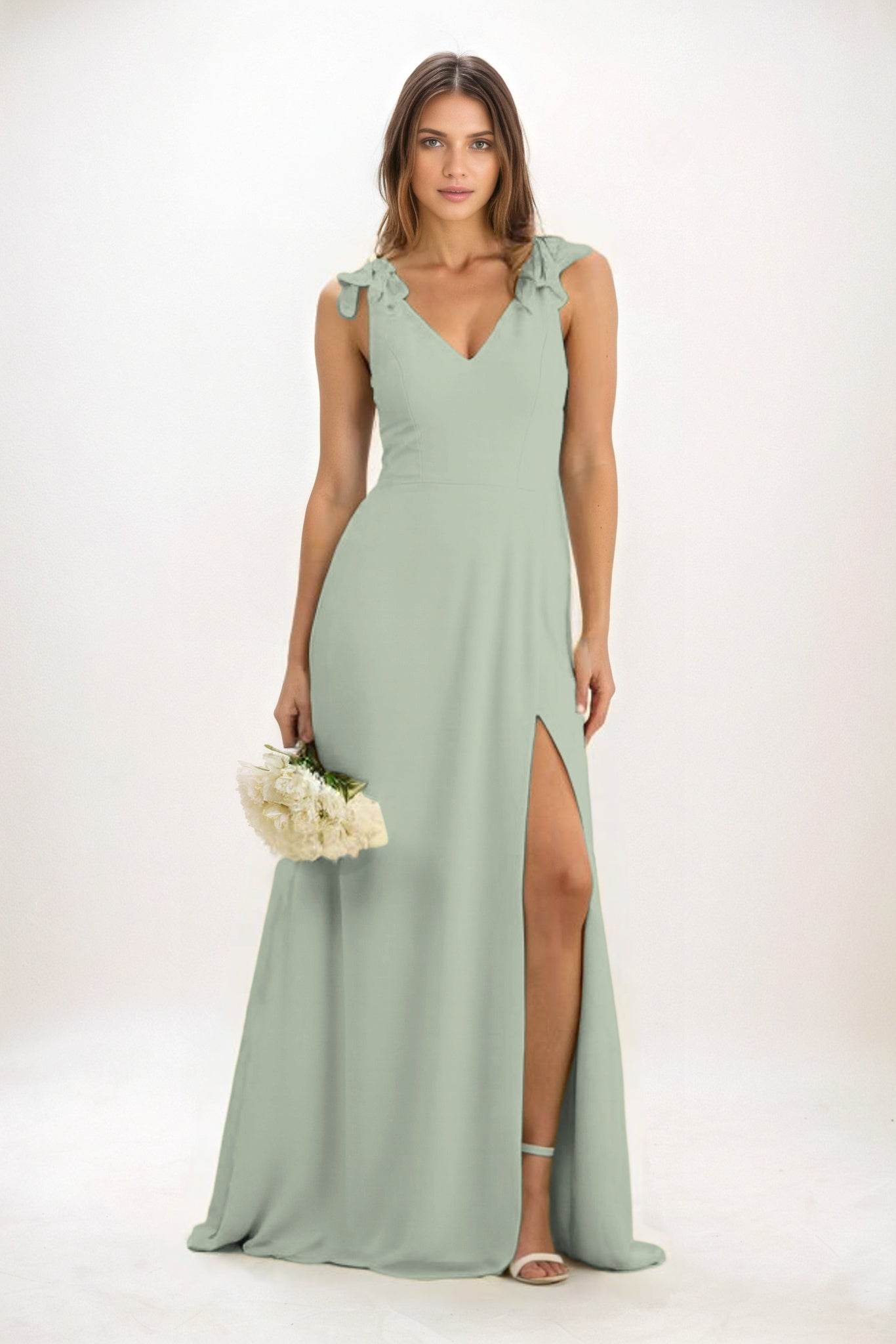 A-Line Maxi Chiffon Bridesmaid Dress CB0828 - COCOMELODY