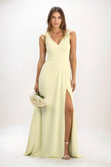 A-Line Maxi Chiffon Bridesmaid Dress CB0828 - COCOMELODY