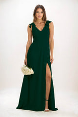 A-Line Maxi Chiffon Bridesmaid Dress CB0828 - COCOMELODY