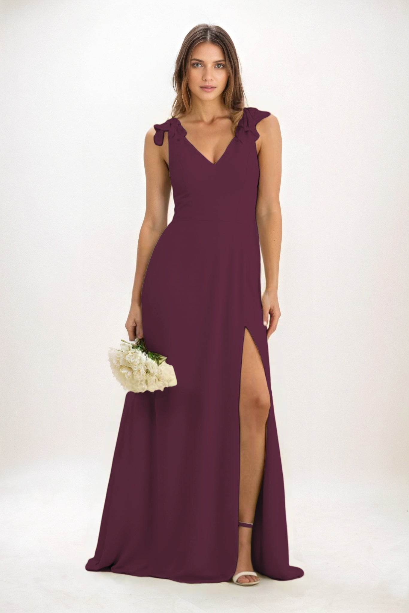 A-Line Maxi Chiffon Bridesmaid Dress CB0828 - COCOMELODY