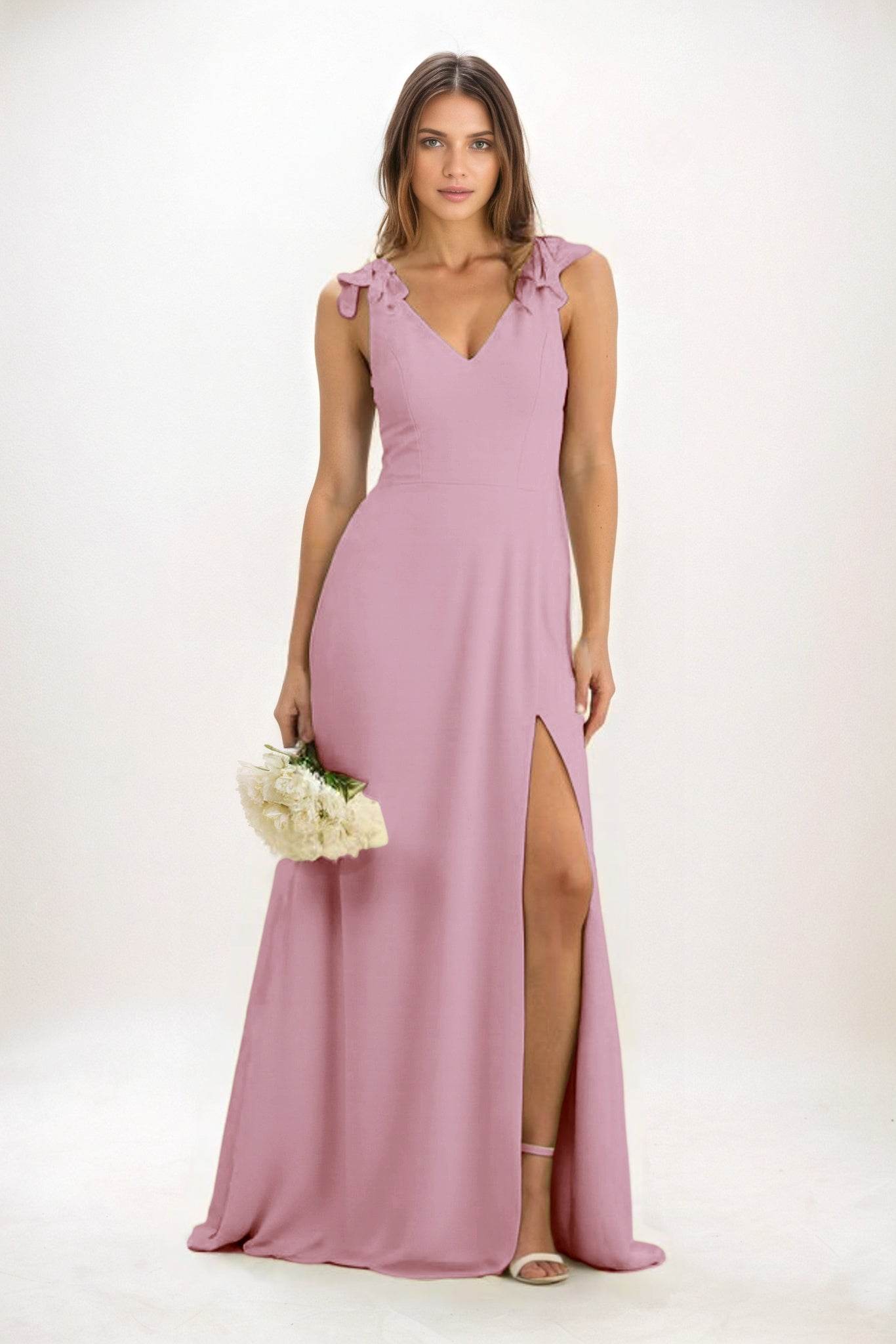 A-Line Maxi Chiffon Bridesmaid Dress CB0828 - COCOMELODY