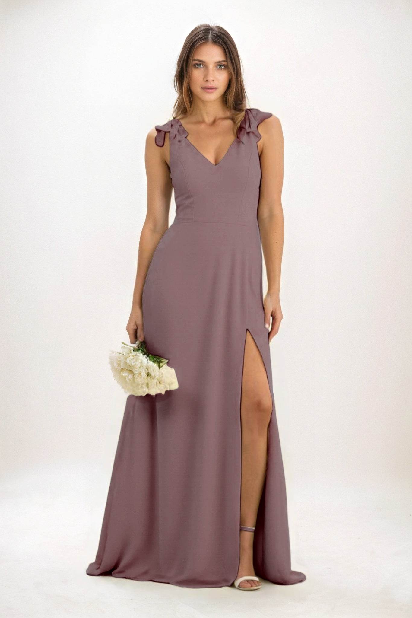 A-Line Maxi Chiffon Bridesmaid Dress CB0828 - COCOMELODY