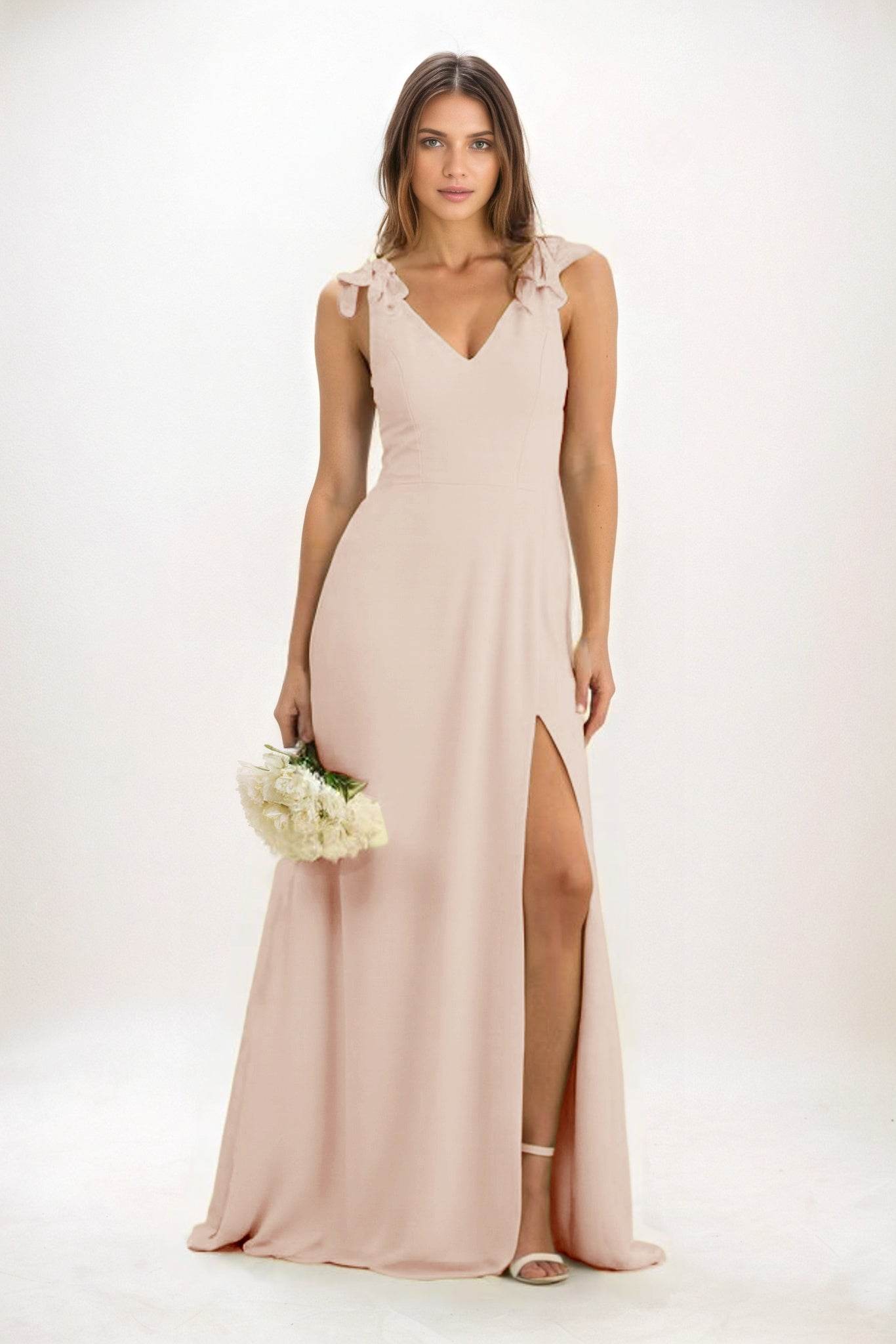A-Line Maxi Chiffon Bridesmaid Dress CB0828 - COCOMELODY
