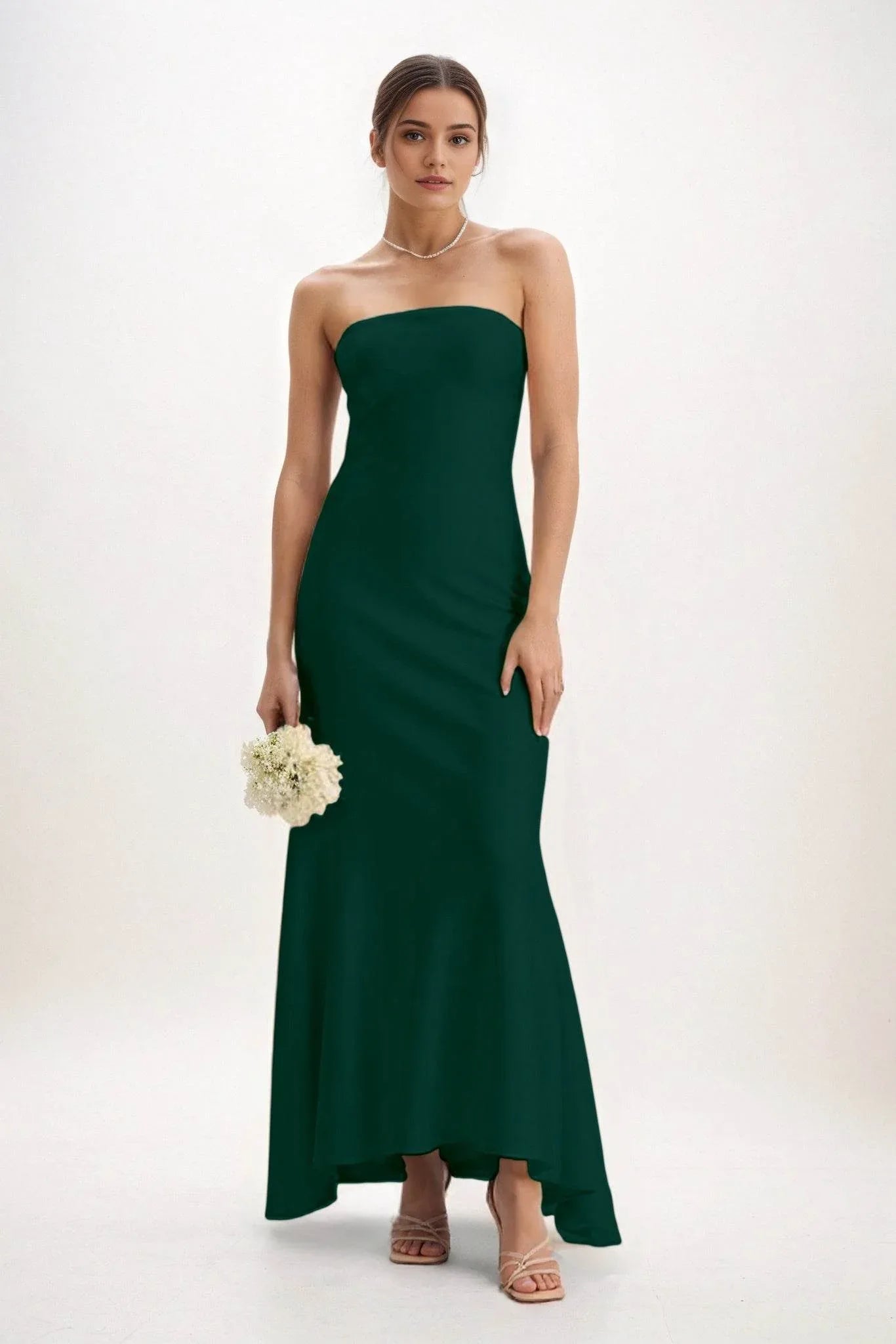 Sheath-Column Midi Luxe Satin Dress CB0829CS - COCOMELODY