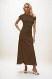 A-Line Midi Luxe Satin Dress CB0830CS - COCOMELODY