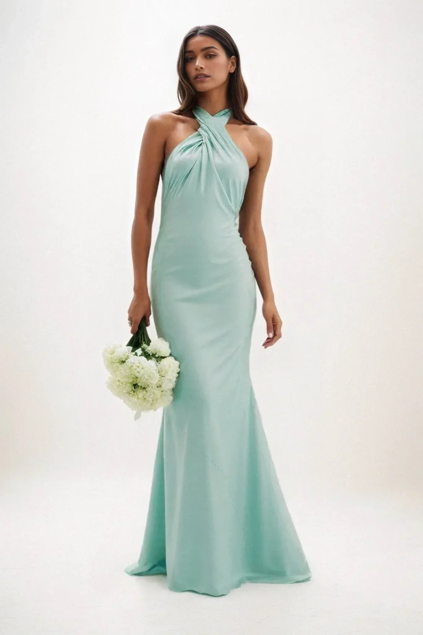 Sheath-Column Maxi Luxe Satin Dress CB0837CS - COCOMELODY