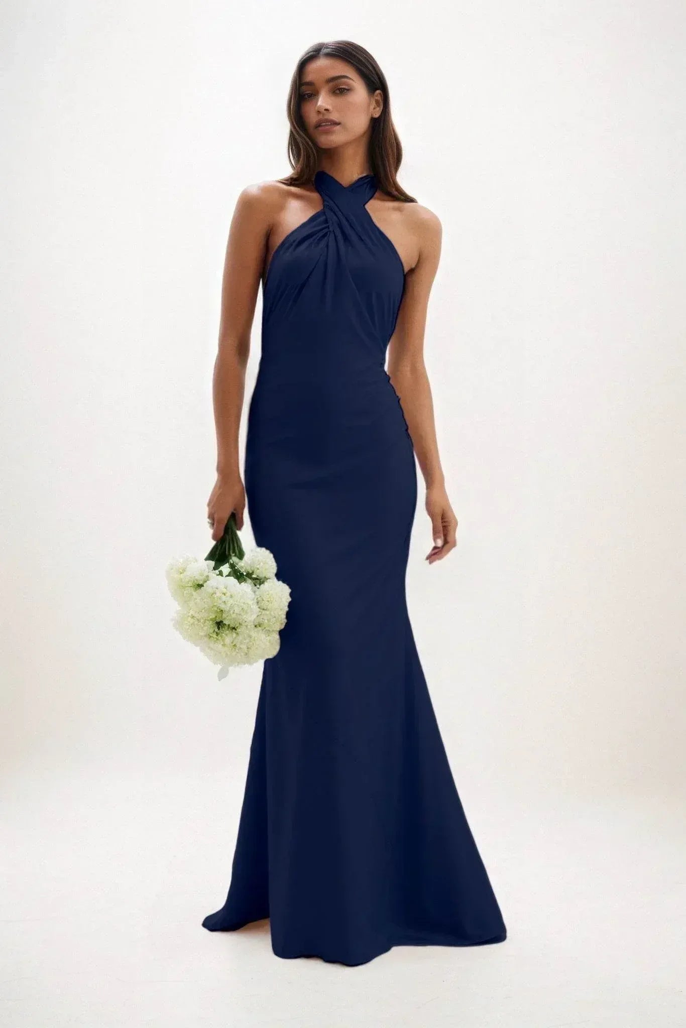 Sheath-Column Maxi Luxe Satin Dress CB0837CS - COCOMELODY