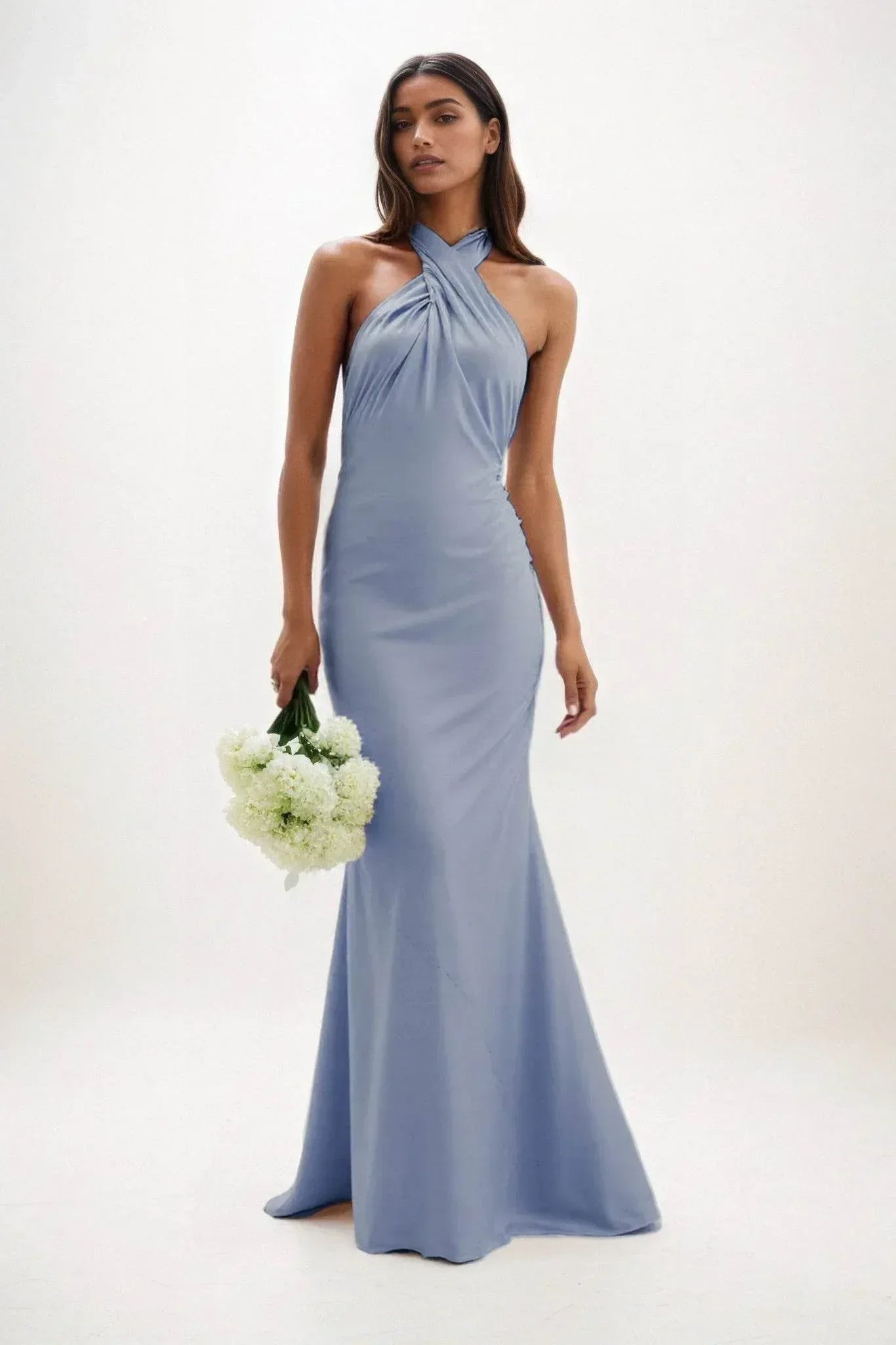 Sheath-Column Maxi Luxe Satin Dress CB0837CS - COCOMELODY