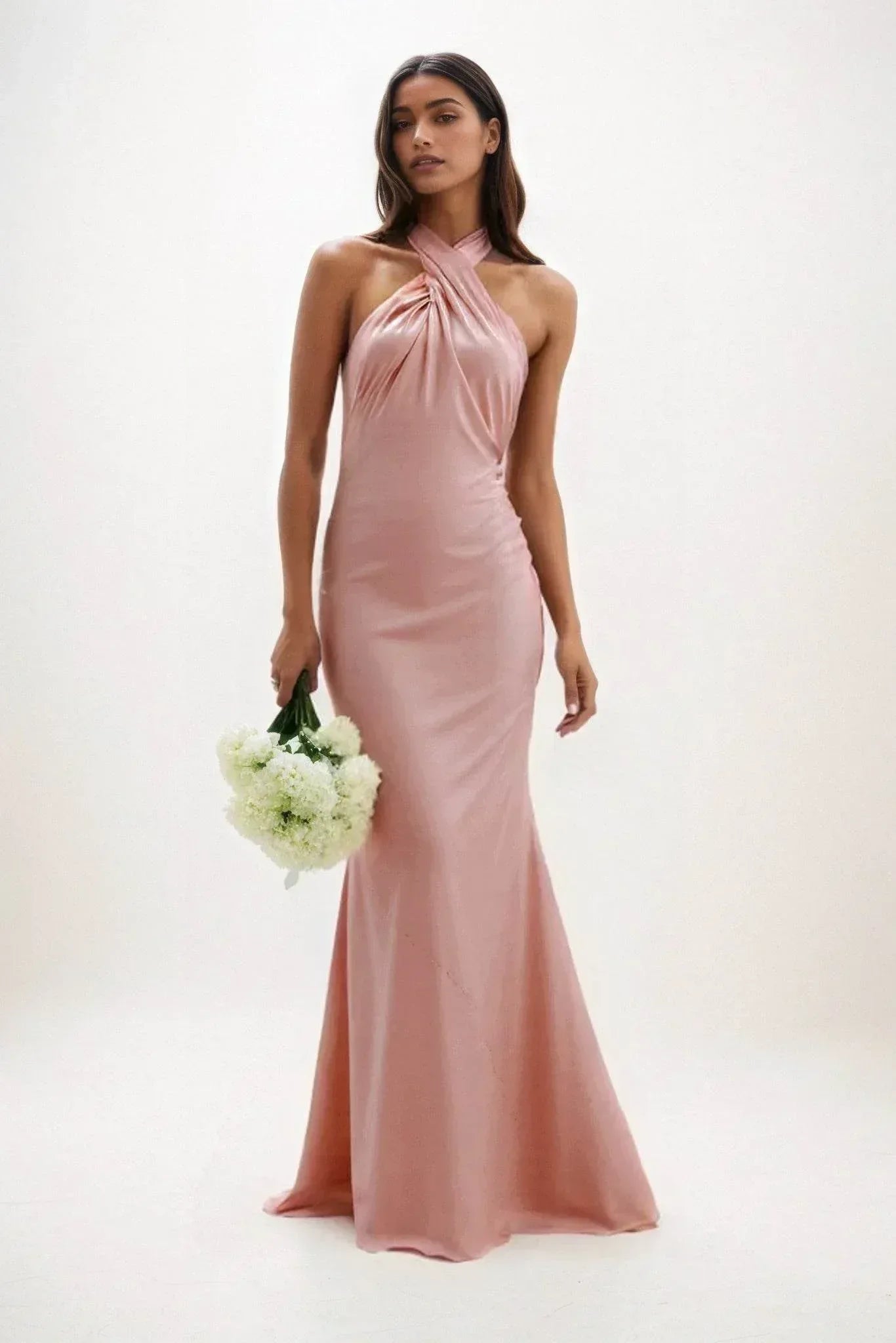Sheath-Column Maxi Luxe Satin Dress CB0837CS - COCOMELODY