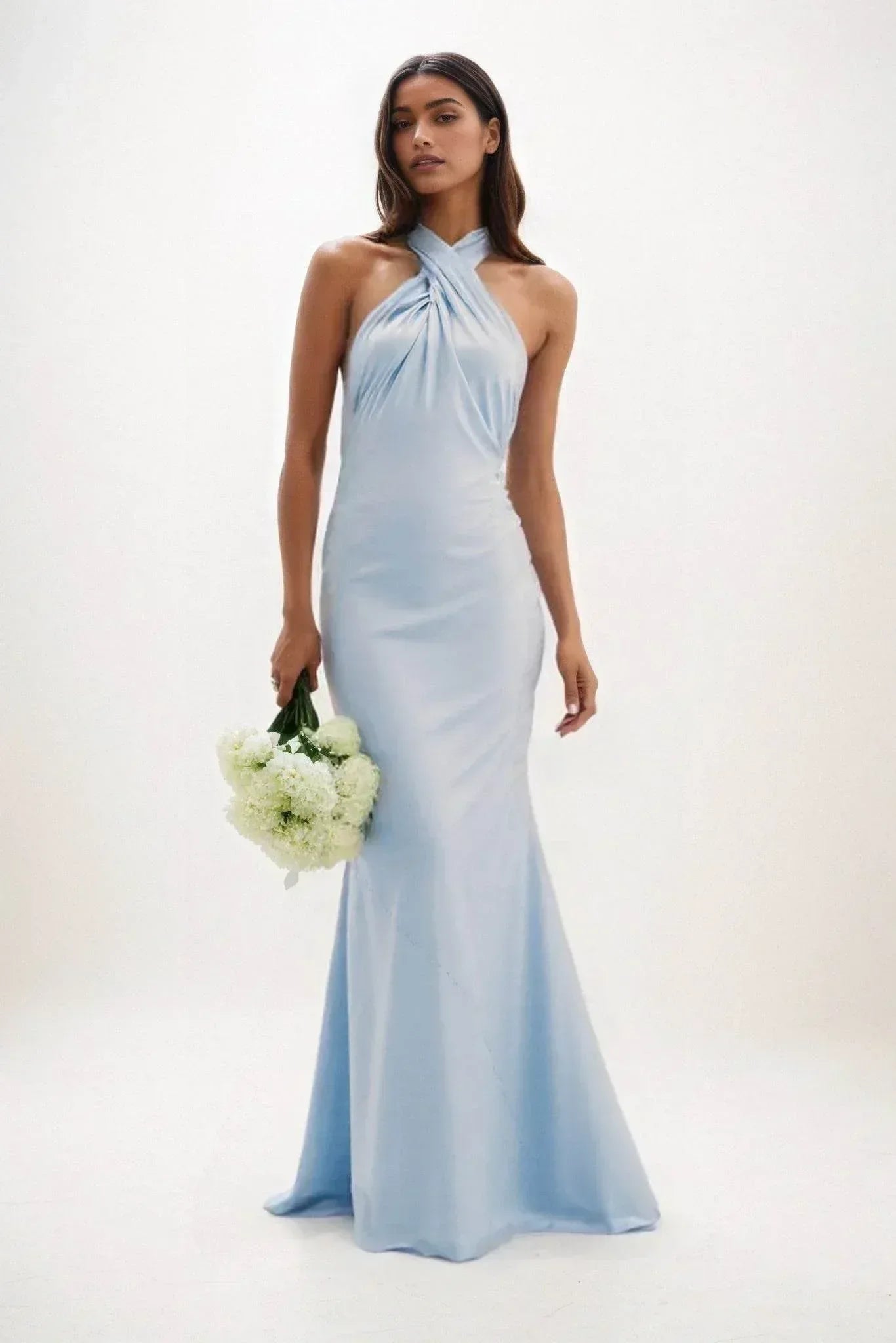 Sheath-Column Maxi Luxe Satin Dress CB0837CS - COCOMELODY