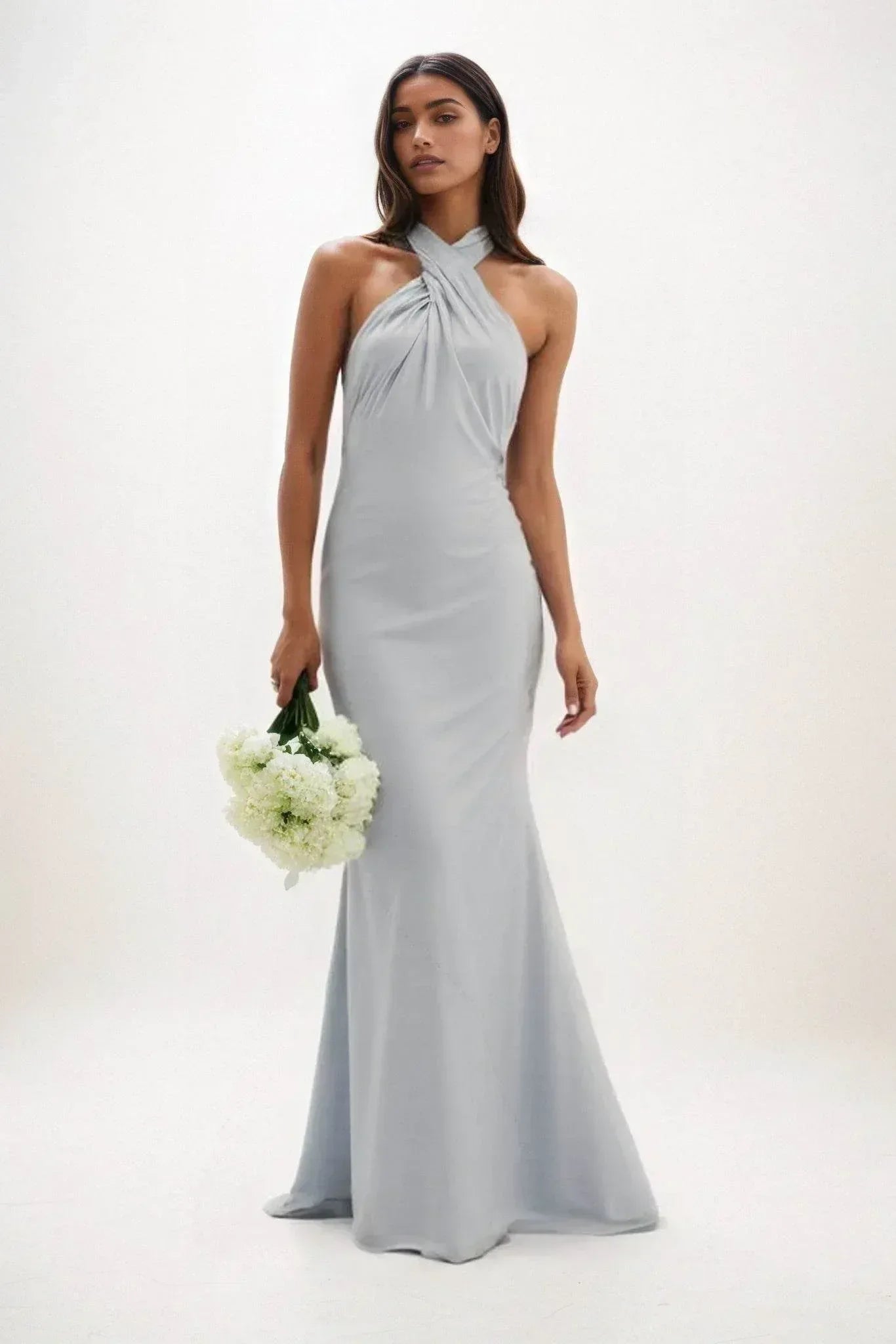 Sheath-Column Maxi Luxe Satin Dress CB0837CS - COCOMELODY