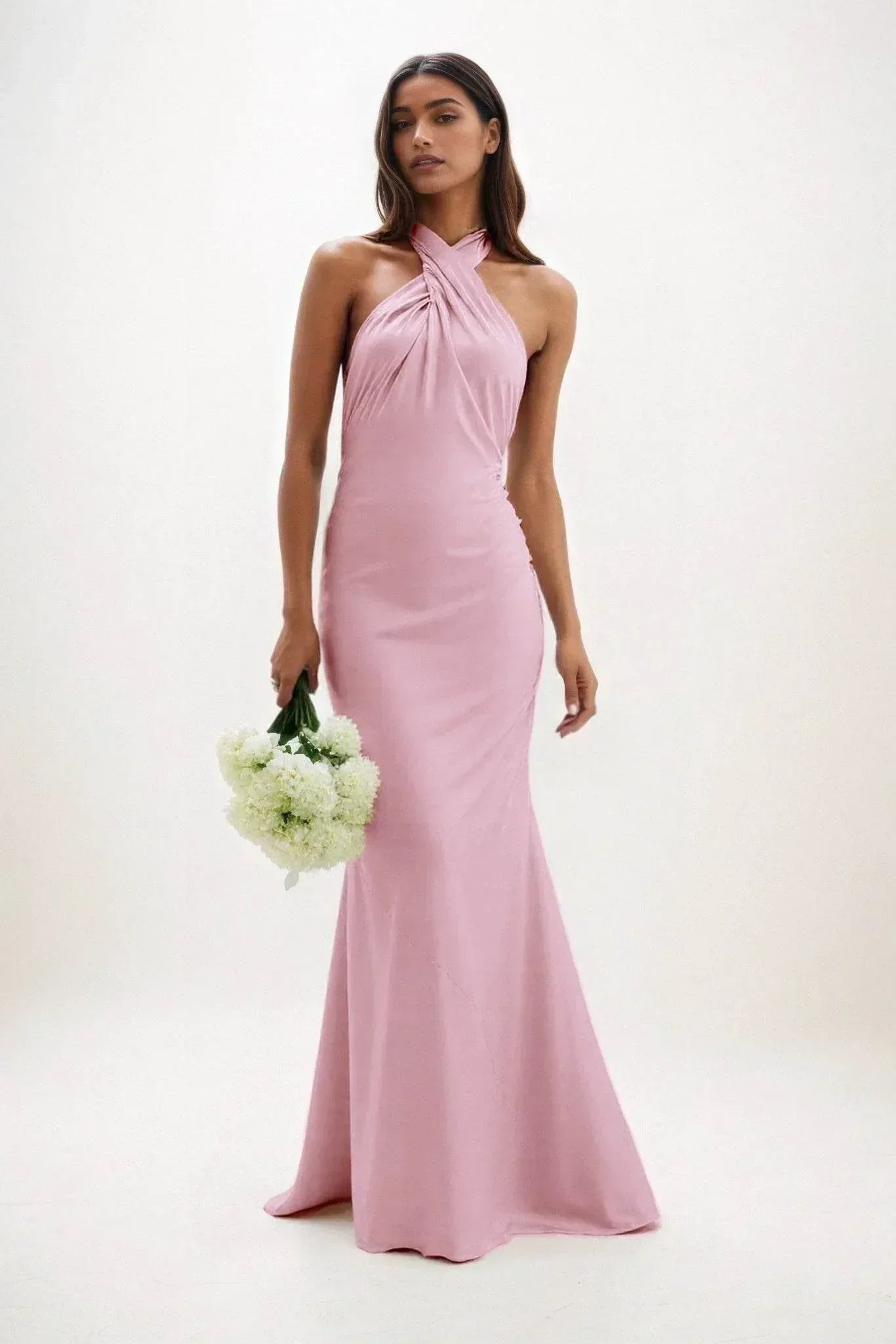 Sheath-Column Maxi Luxe Satin Dress CB0837CS - COCOMELODY