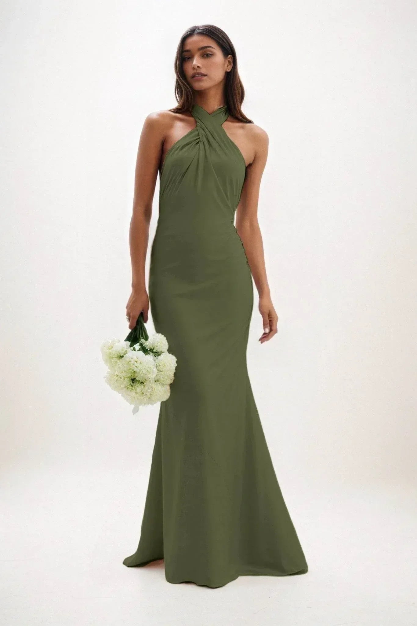 Sheath-Column Maxi Luxe Satin Dress CB0837CS - COCOMELODY