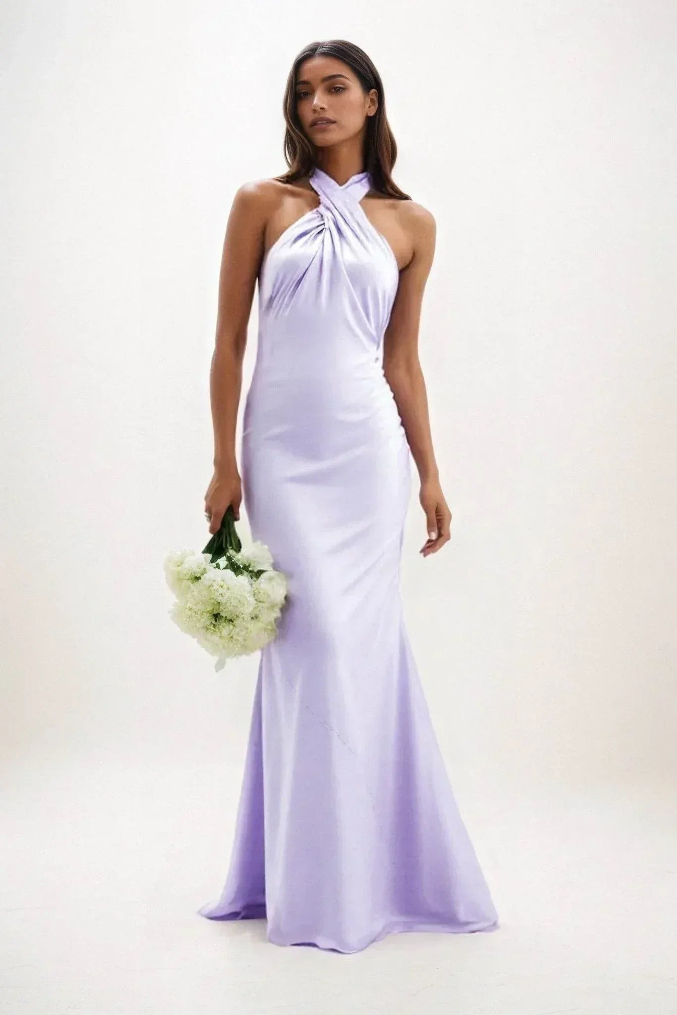 Sheath-Column Maxi Luxe Satin Dress CB0837CS - COCOMELODY