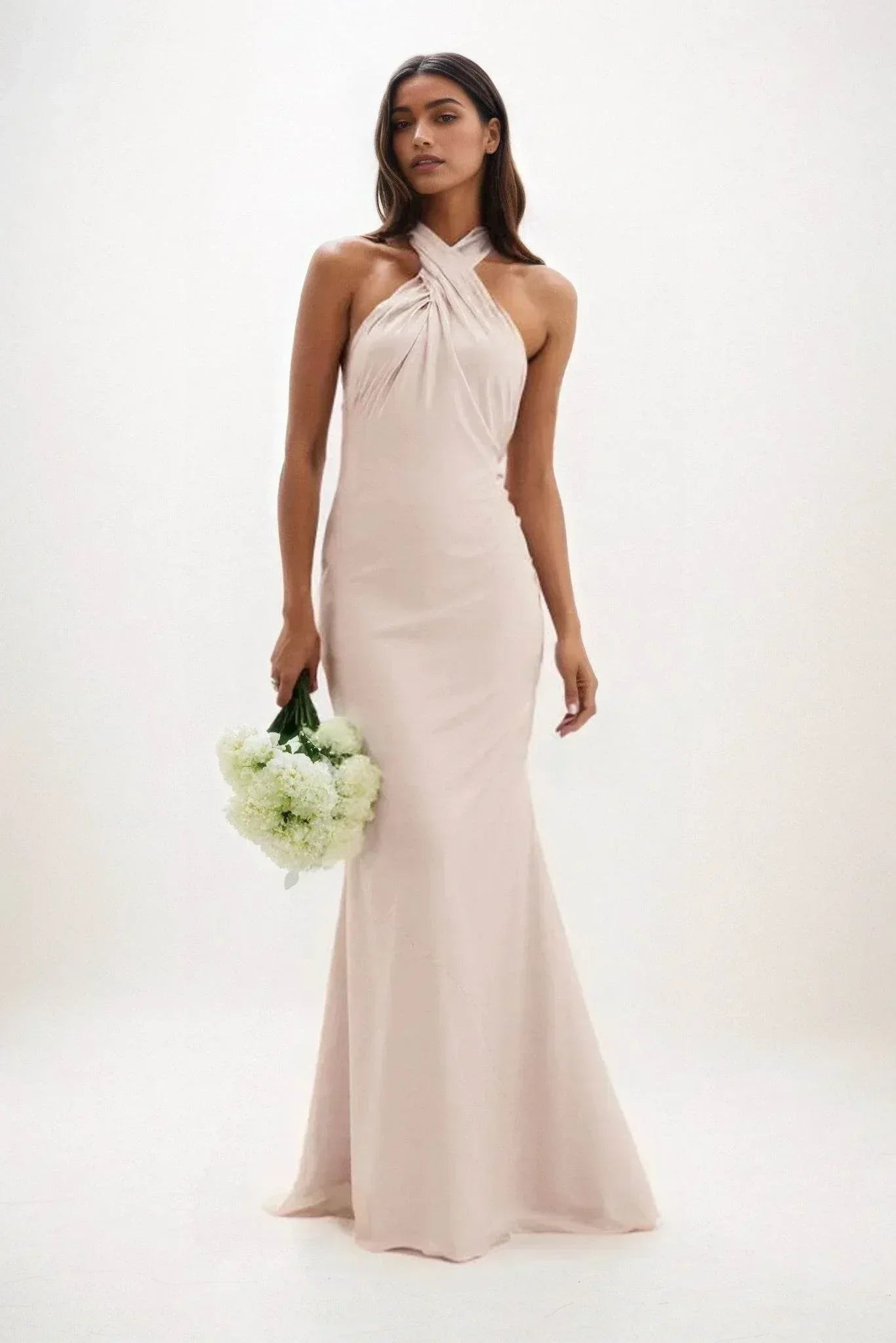 Sheath-Column Maxi Luxe Satin Dress CB0837CS - COCOMELODY