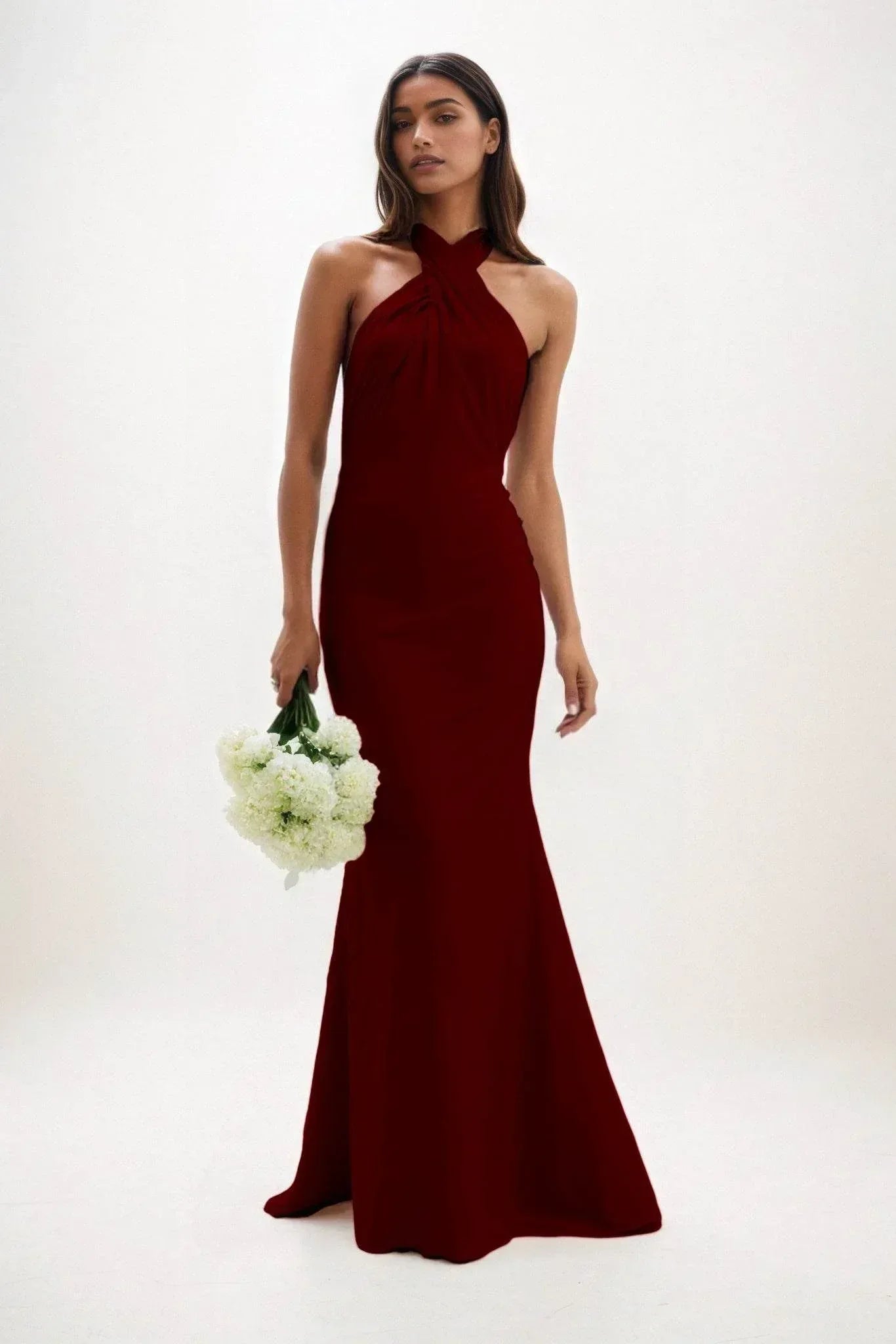 Sheath-Column Maxi Luxe Satin Dress CB0837CS - COCOMELODY