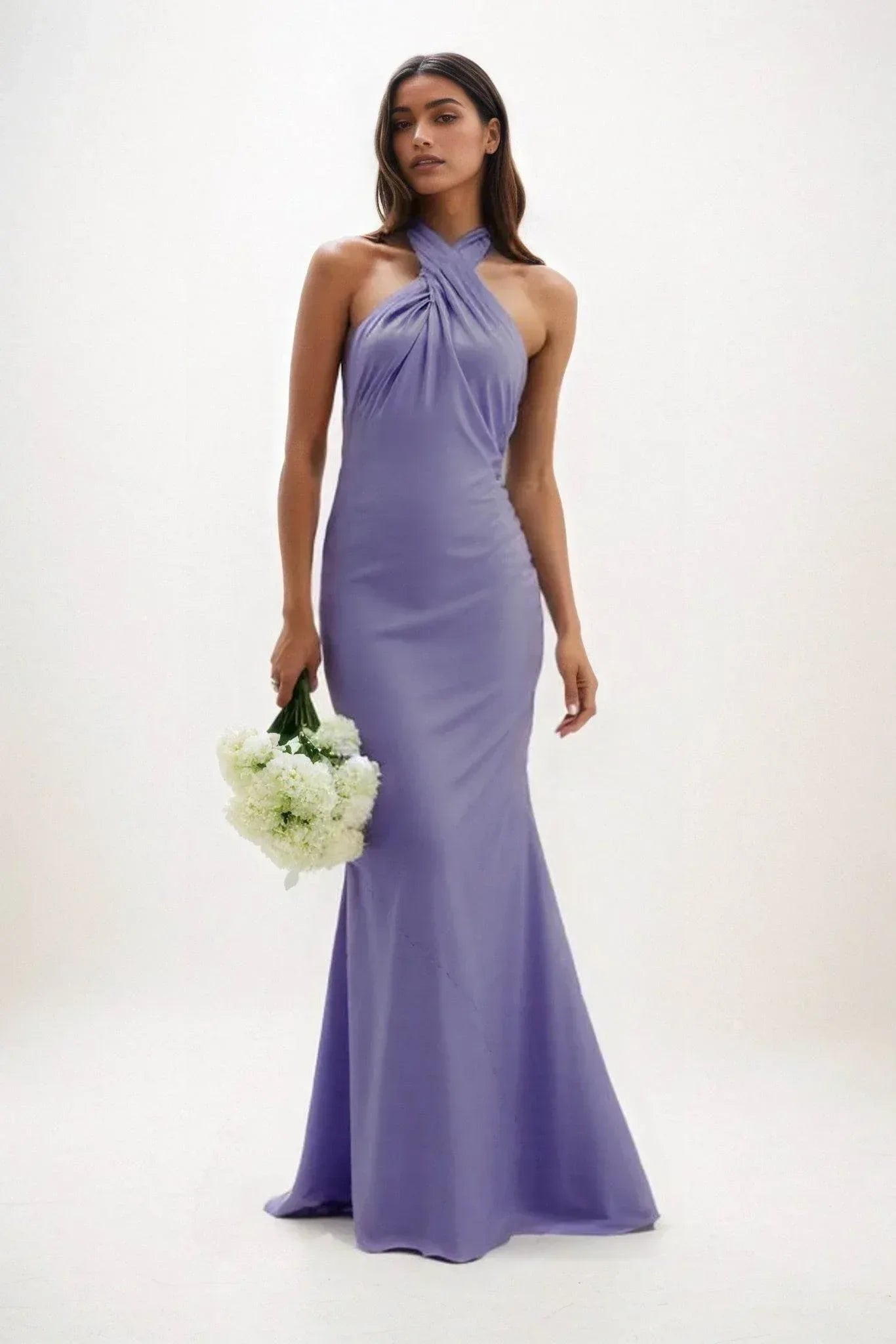 Sheath-Column Maxi Luxe Satin Dress CB0837CS - COCOMELODY