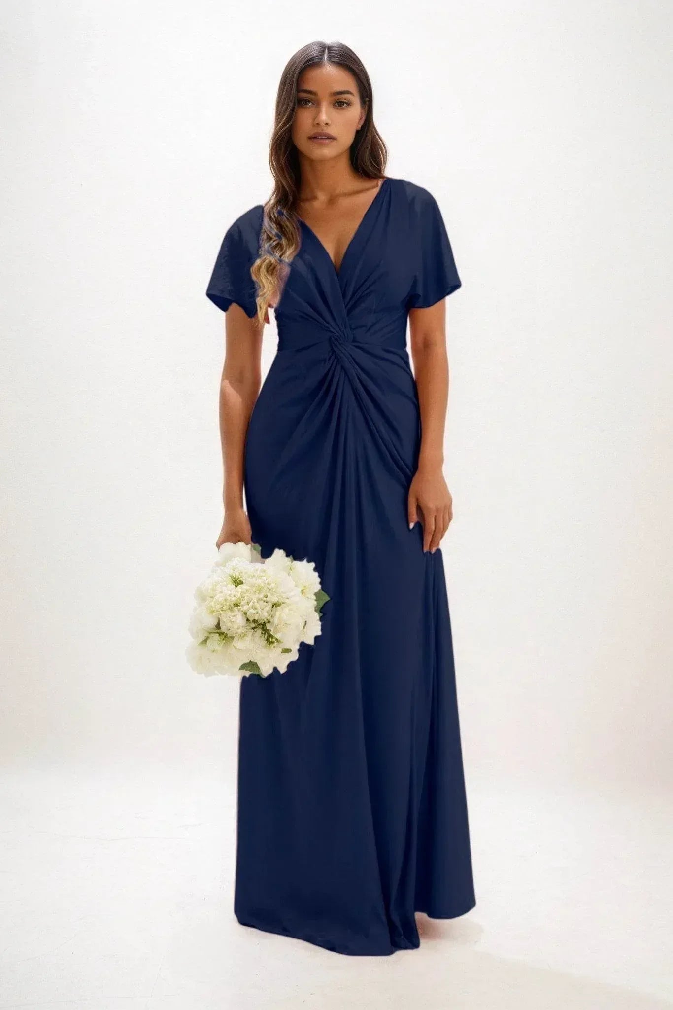 A-Line Maxi Luxe Satin Dress CB0838CS - COCOMELODY