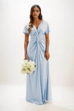 A-Line Maxi Luxe Satin Dress CB0838CS - COCOMELODY