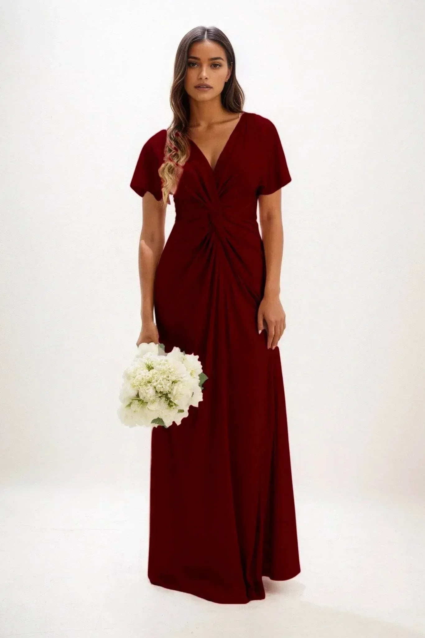 A-Line Maxi Luxe Satin Dress CB0838CS - COCOMELODY