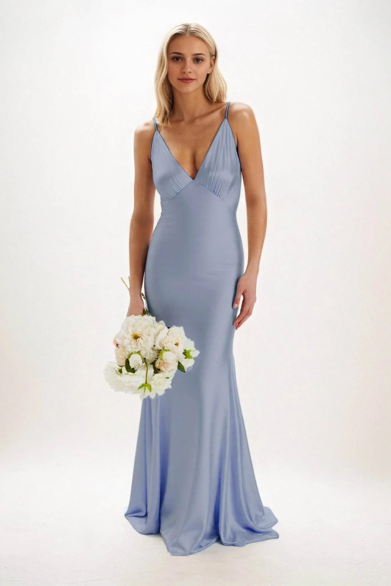 Sheath-Column Maxi Luxe Satin Dress CB0839CS - COCOMELODY