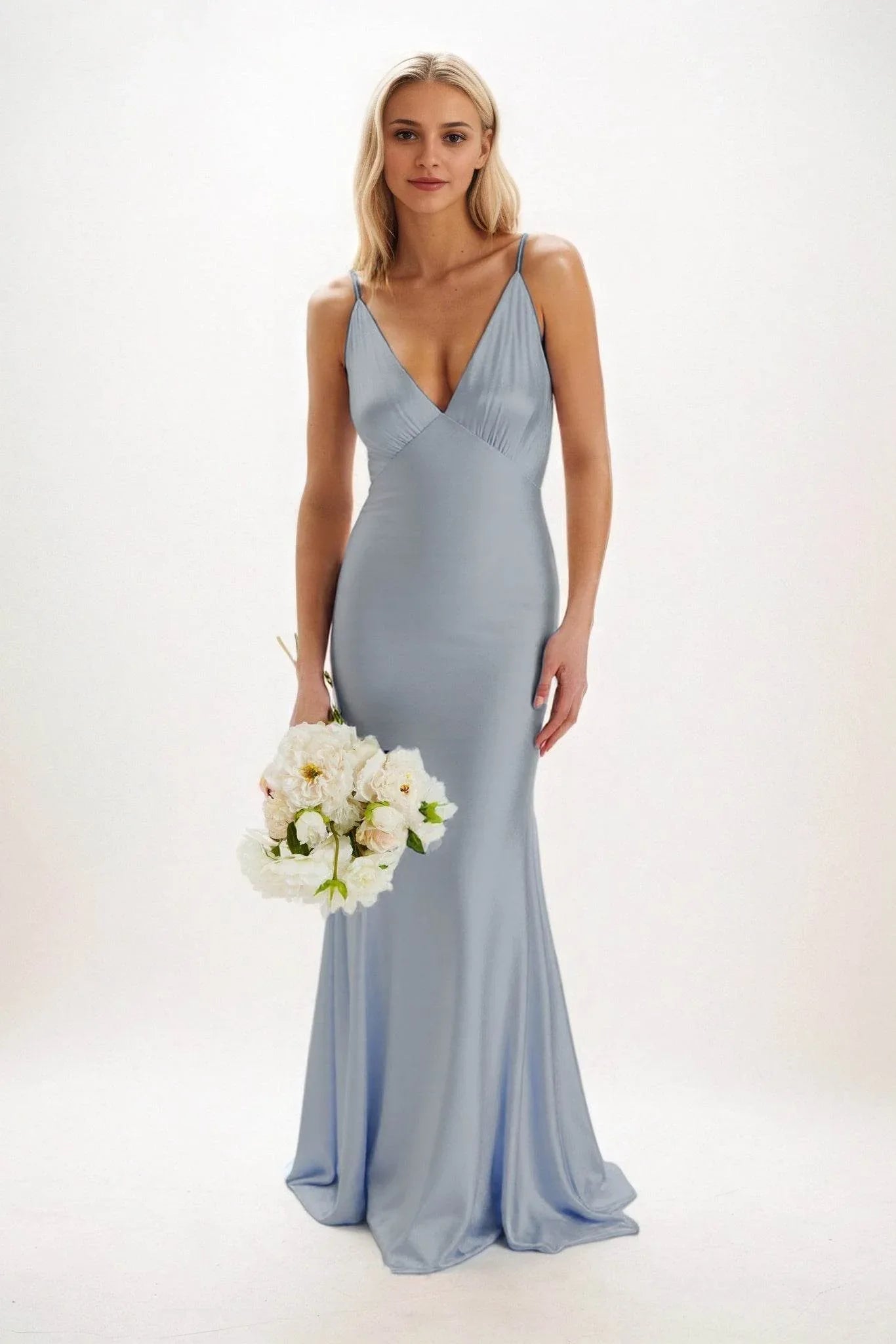 Sheath-Column Maxi Luxe Satin Dress CB0839CS - COCOMELODY